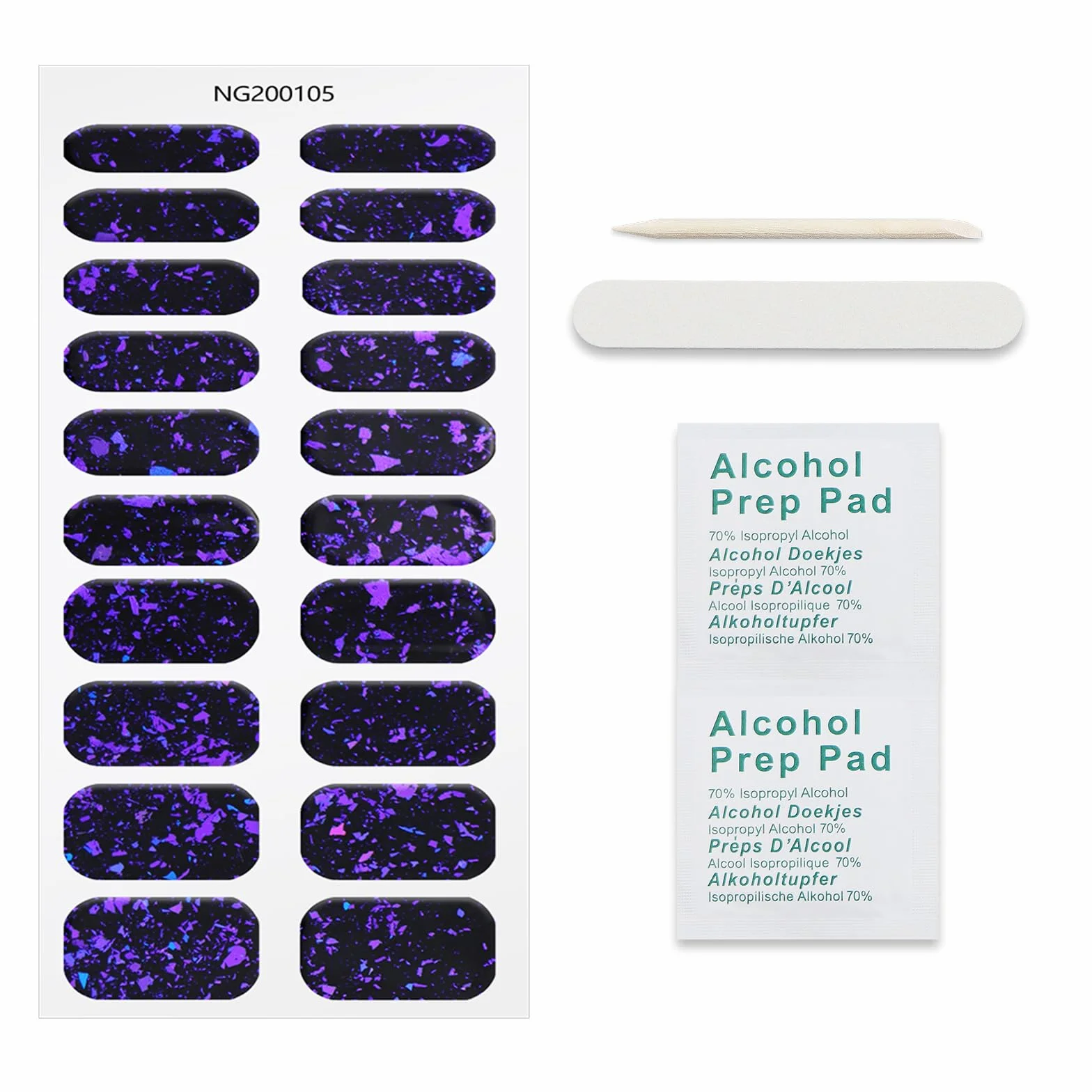 JMEOWIO Naklejki do paznokci Żel Ciemny fioletowy Naklejki do paznokci Żel Nail Art Stickers Decor