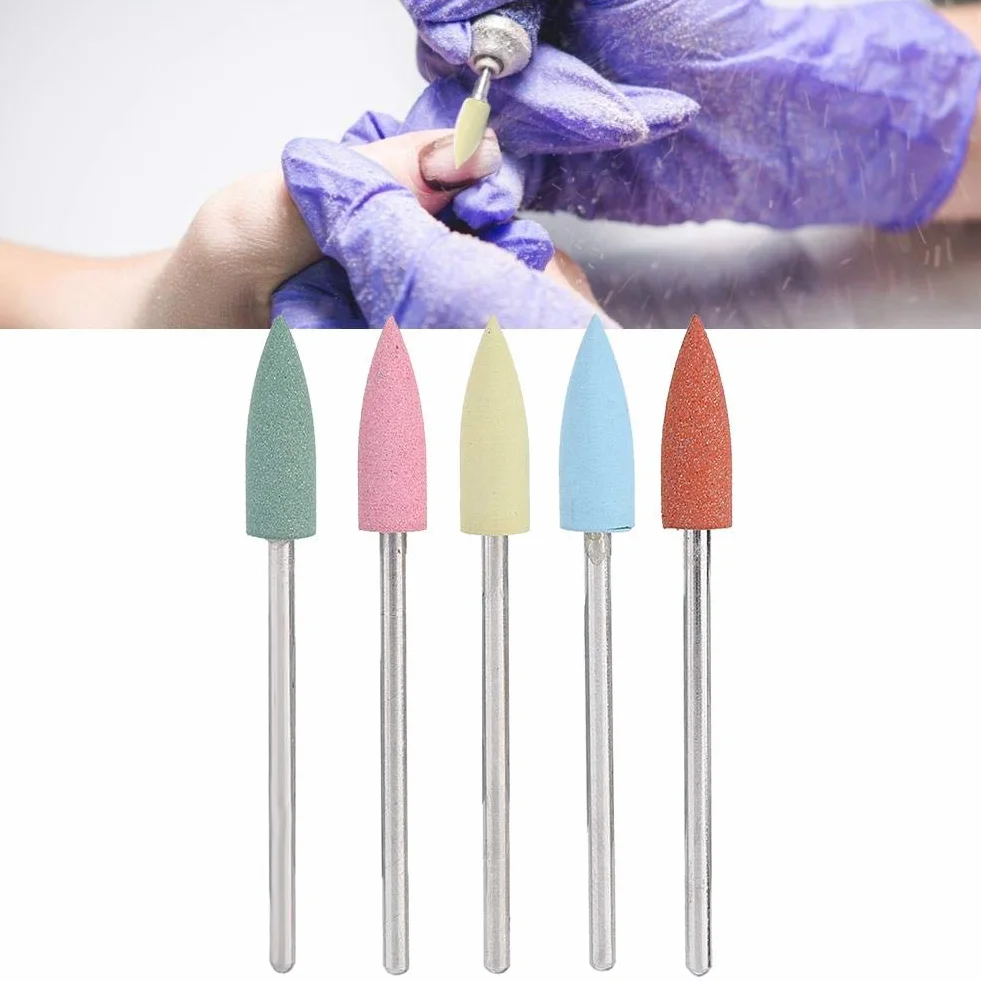 Wiertła do paznokci 5 sztuk/zestaw, Obcinacz do paznokci Wiertła do paznokci Gumowe Manicure Pedicure Lakier do paznokci Akcesoria do paznokci Akrylowe paznokcie Żel Usuń lakier (152)