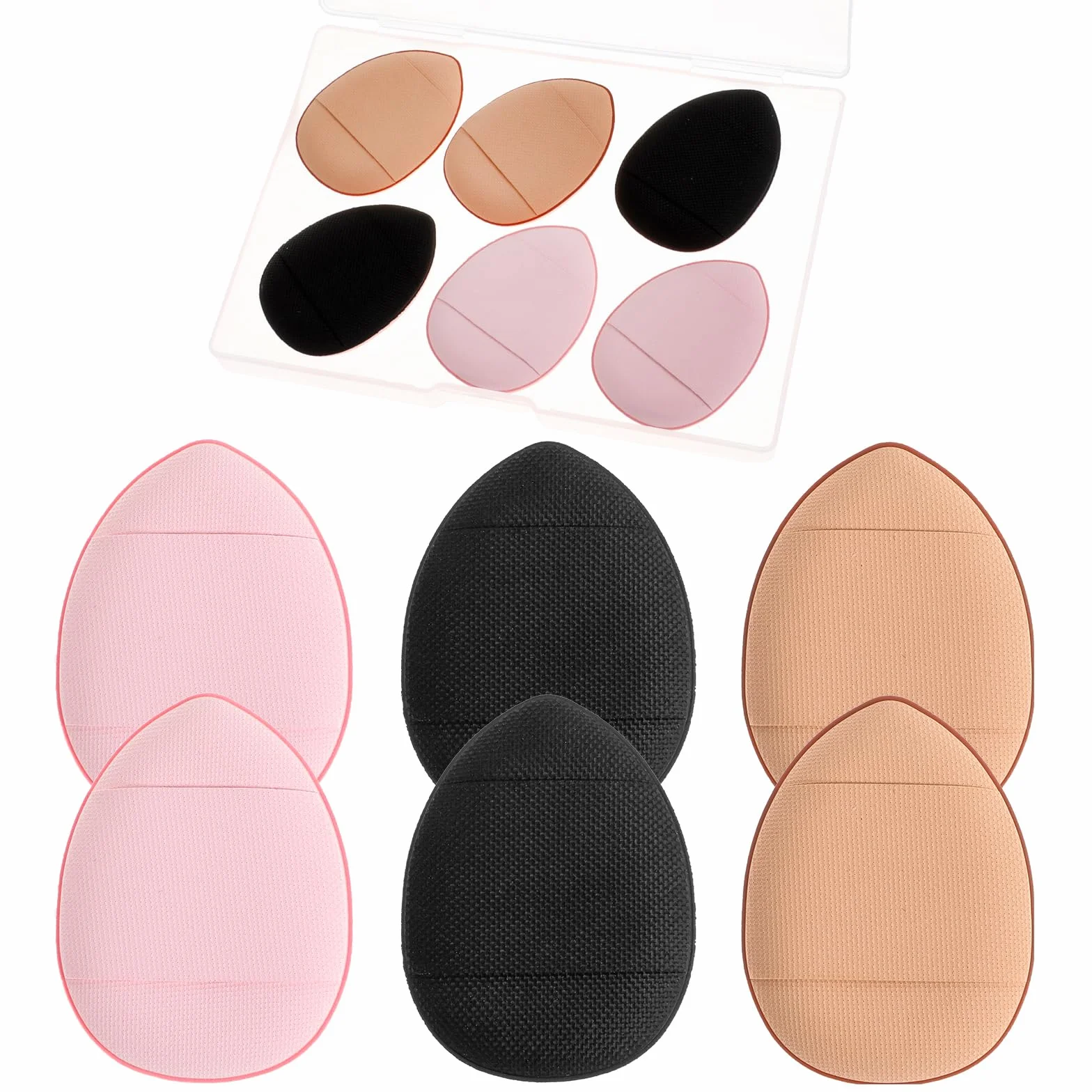 Mini puder, miękkie gąbki do makijażu na palce, zestaw do makeupu, korektor, sypki, róż, suche i mokre przybory do makeupu