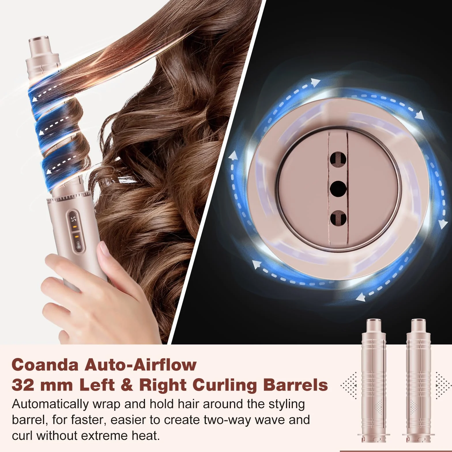 7MAGIC 7 w 1 Airstyler, jonowy zestaw do suszenia włosów, szczotka z gorącym powietrzem, automatyczna lokówka, prostownica