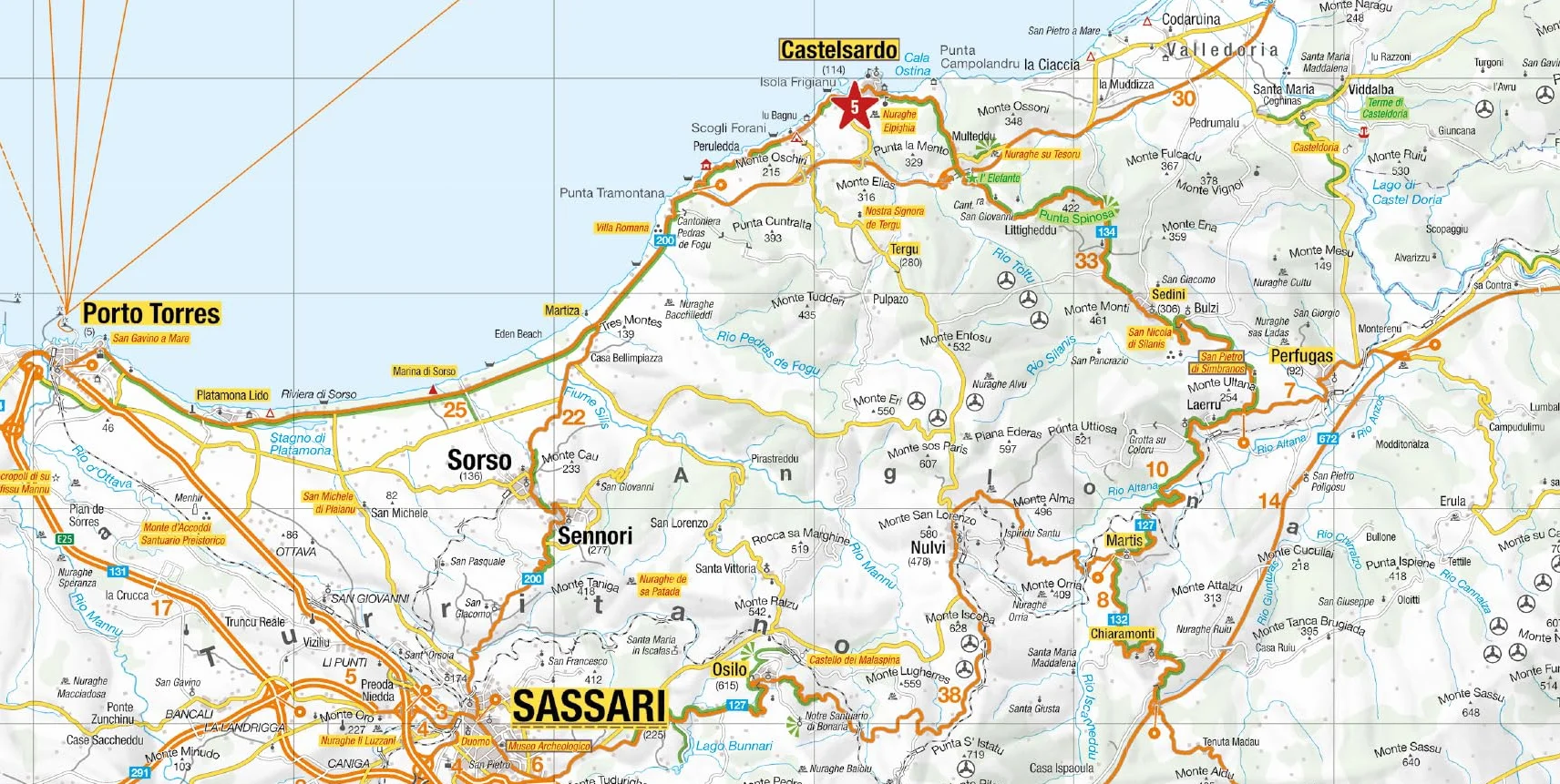 Sardaigne 1 : 200.000: Marco Polo Highlights: 15