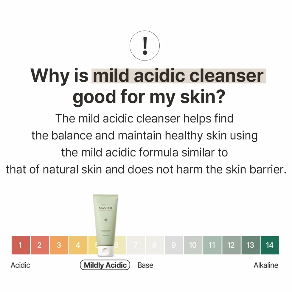 mixsoon Master Gentle Recipe Foam Cleanser, pielęgnujący środek do czyszczenia twarzy z Centella Asiatica, Houttuynia Cordata & LHA, delikatne czyszczenie, pH 5,5 (150 ml)