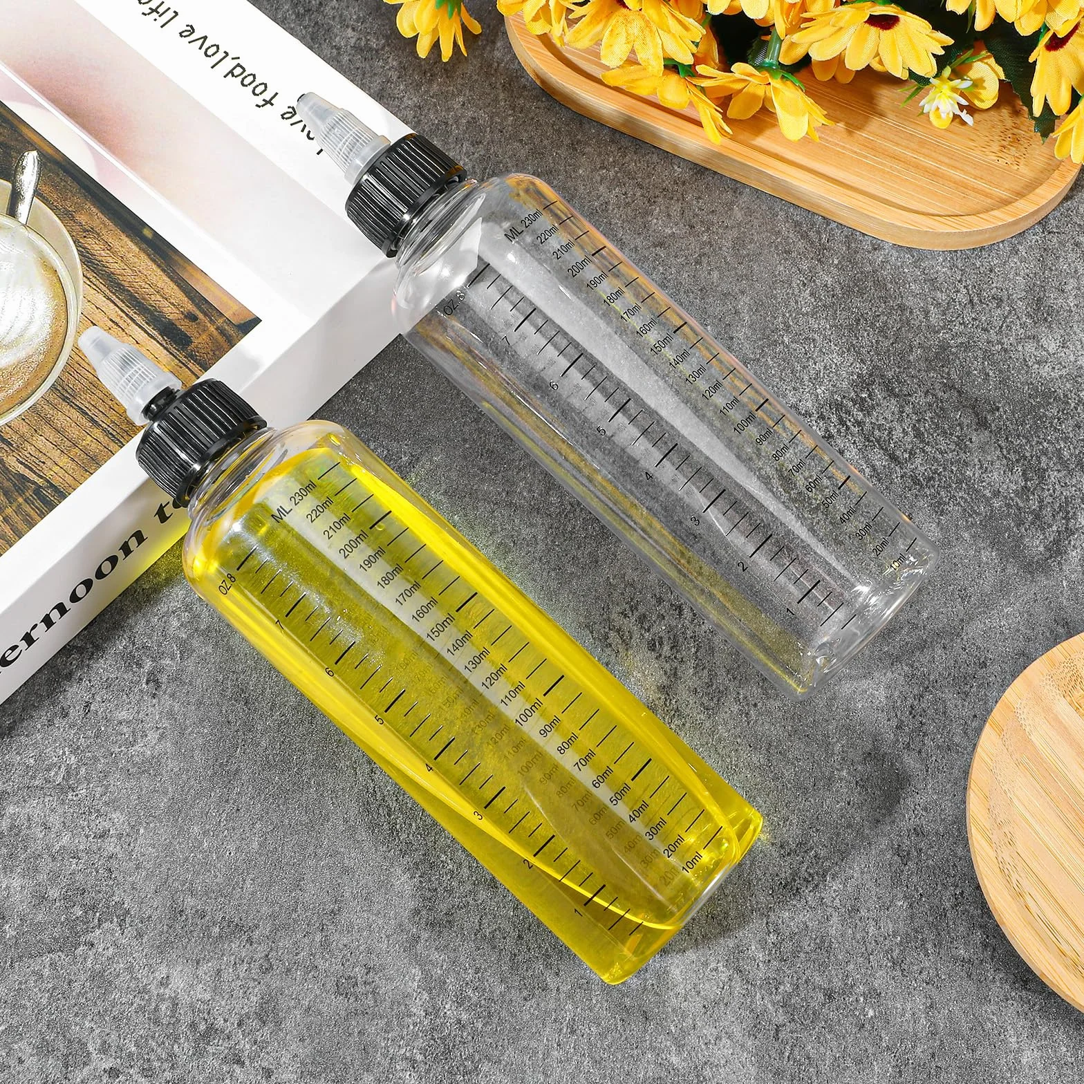 Buteleczka ściskana 230ml olejek do włosów aplikator do skóry głowy