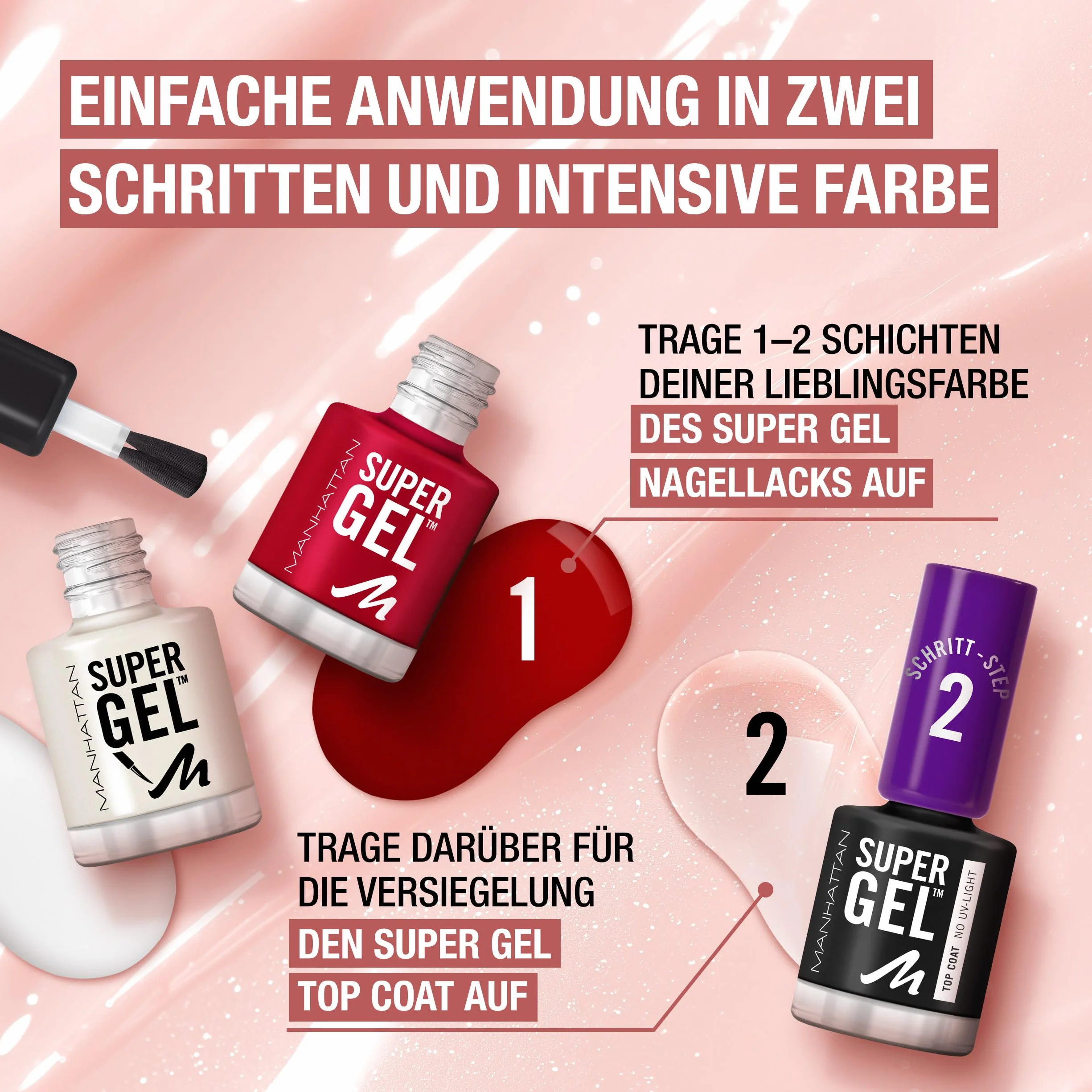 Manhattan Super Gel Top Coat Lakier do Paznokci Clear 12 ml