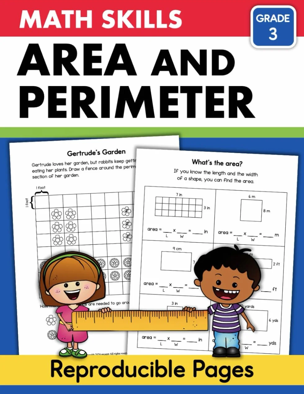 Area and Perimeter Math Workbook Grade 3: 3rd Grade Measurement
