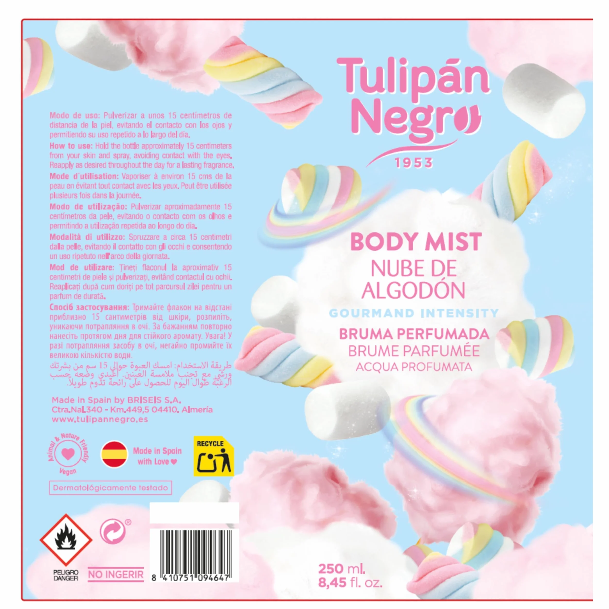 CZARNY TULIPAN, BAWEŁNIANA CHMURA BODY MIST 250ML