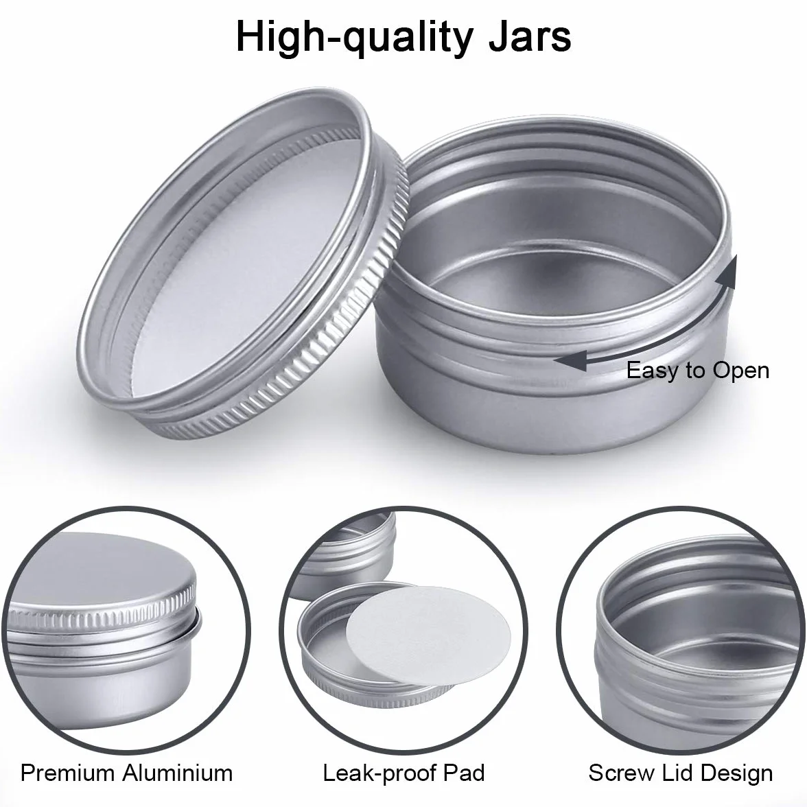 Aluminiowe pojemniczki na krem 30 sztuk 20g metalowe pudełeczka z pokrywką