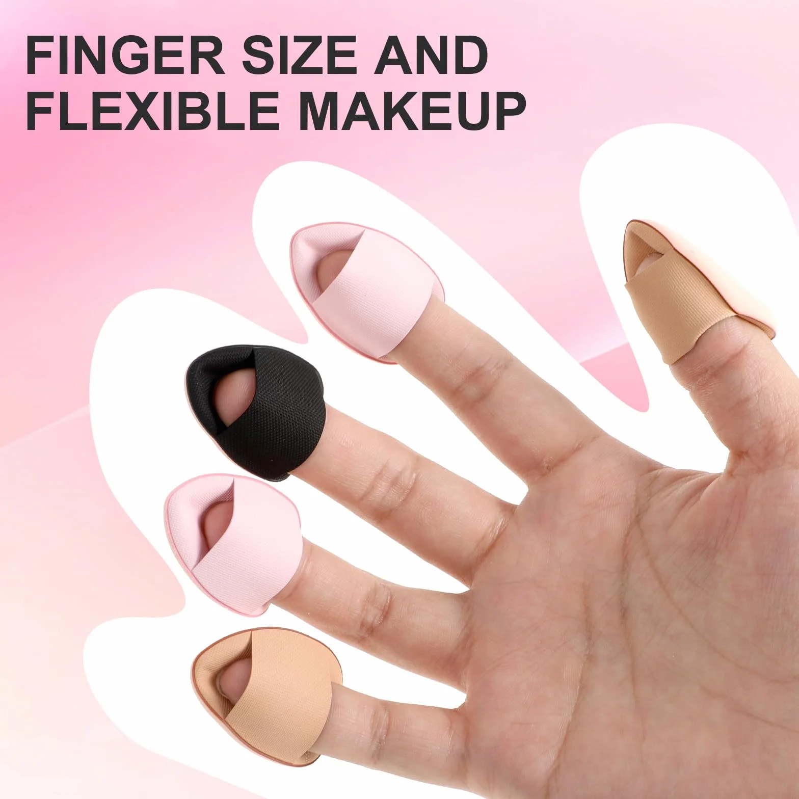 Mini puder, miękkie gąbki do makijażu na palce, zestaw do makeupu, korektor, sypki, róż, suche i mokre przybory do makeupu