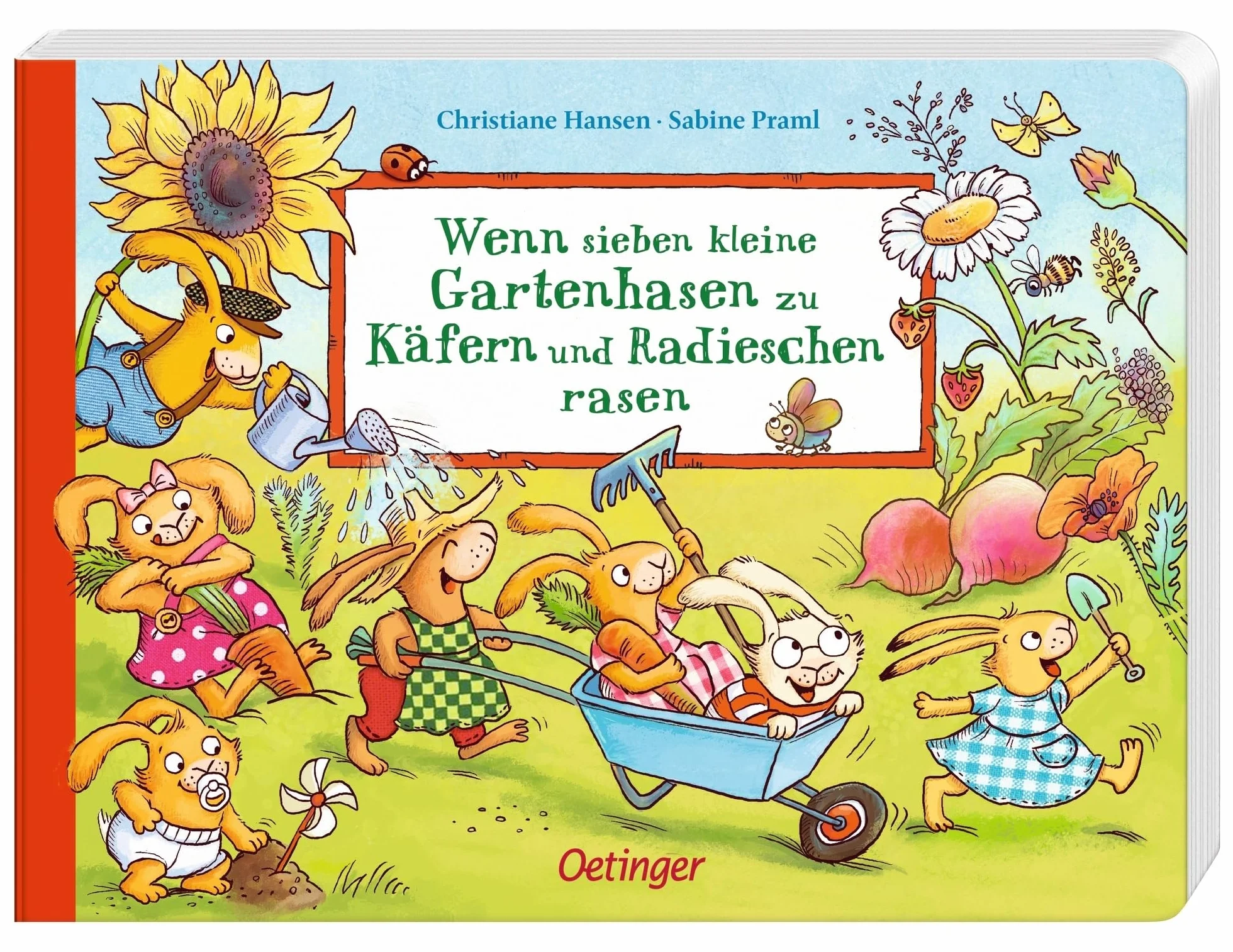 Wenn sieben kleine Gartenhasen zu Käfern und Radieschen rasen