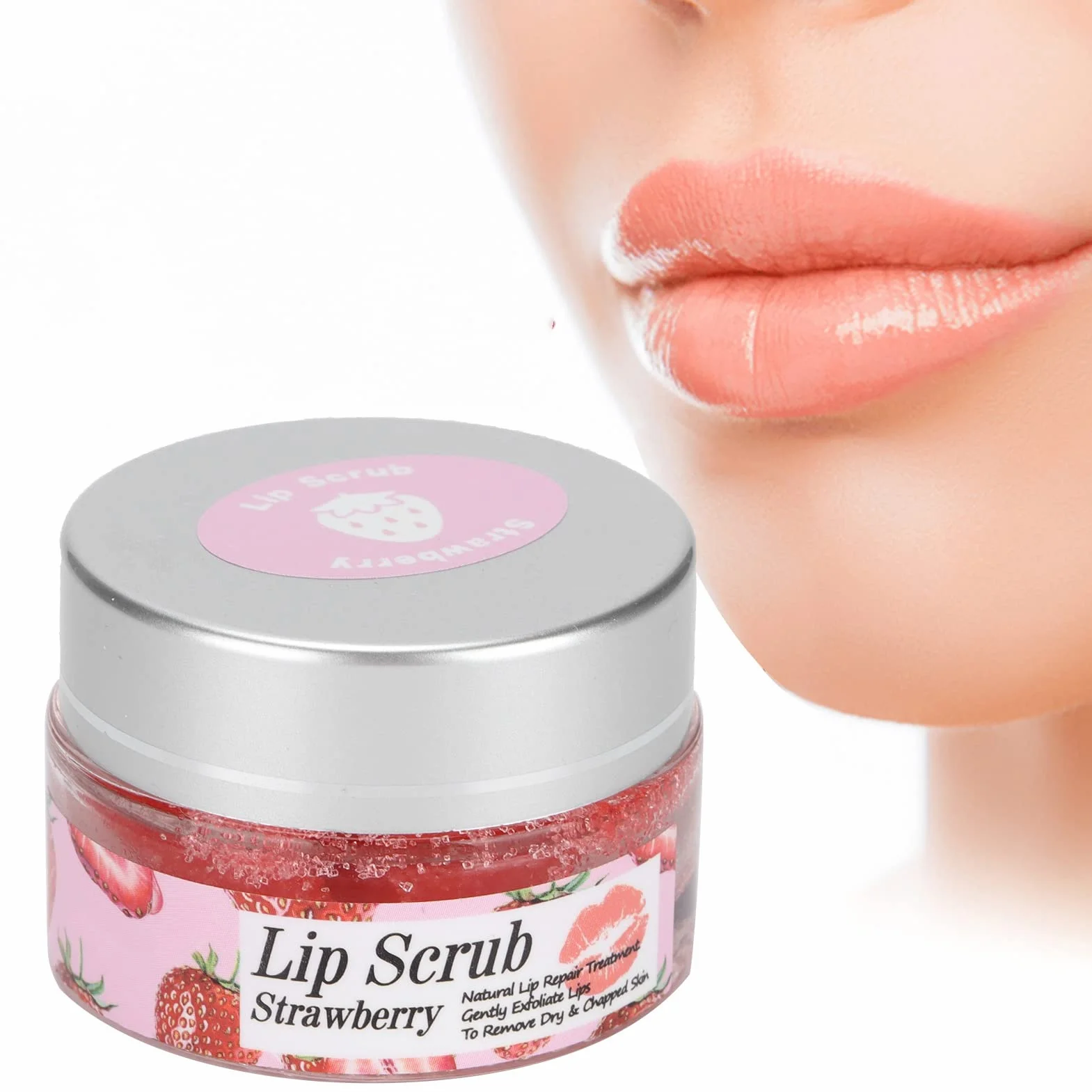 Peeling do Ust Naturalne Składniki Truskawkowe Peeling do Ust Zmiękczający Kutynę Złuszczający Fade Linie Ust Peeling do Ust 20g