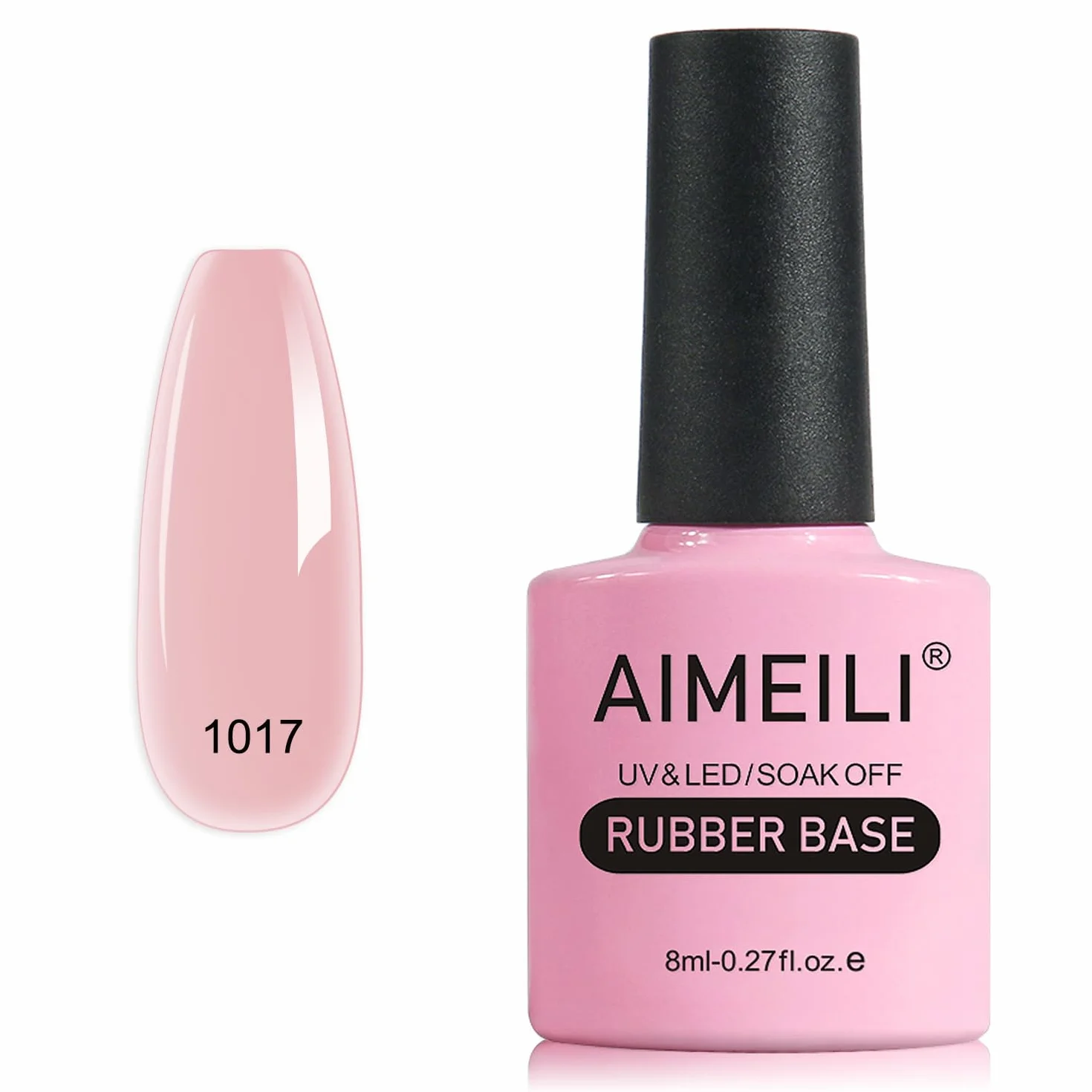 AIMEILI Rubber Base 8 ml żel samowygładzający pod paznokcie Strengthener Rhinestone Glue 5 IN 1