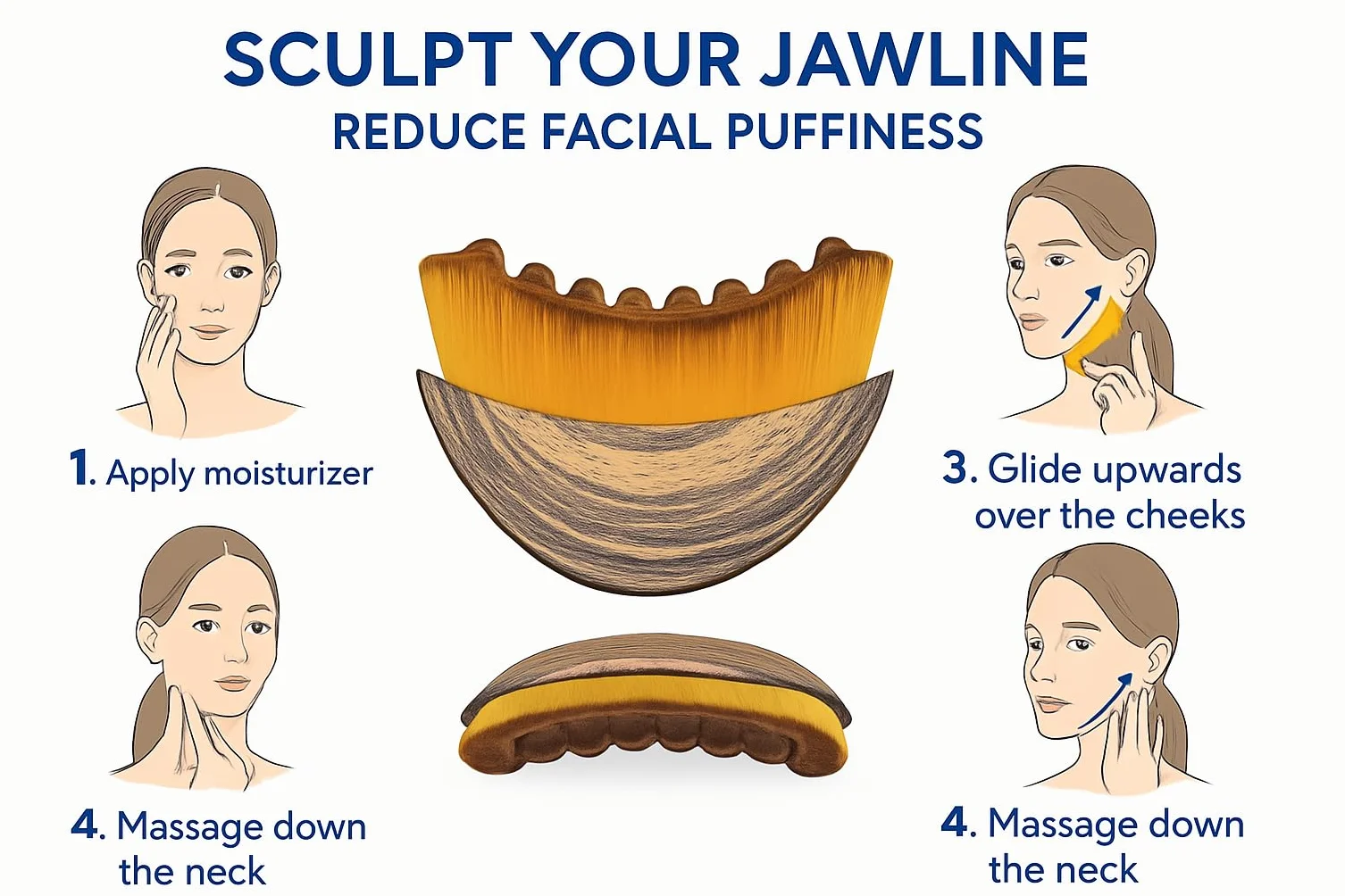 Contour Face Brush For Lymphatic Drainage - Gentle Bristles For Sensitive Skin, Daily Use Facial Sculpting & Tension Relief(Style C (face Brush+box))