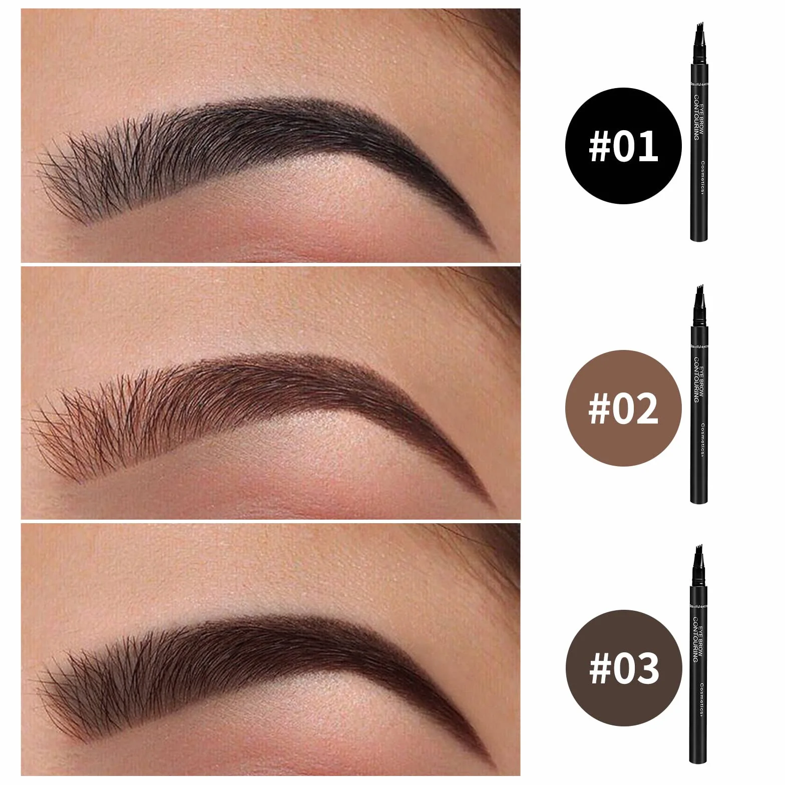 Boobeen Eyebrow Pen Waterproof Liquid Eyebrow Pencil, pióro do brwi z precyzyjnym aplikatorem, tworzy naturalny makijaż br