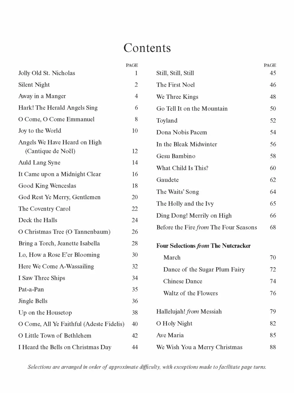A Treasury of Christmas Songs for Solo Piano: For Beginner & Intermediate Level