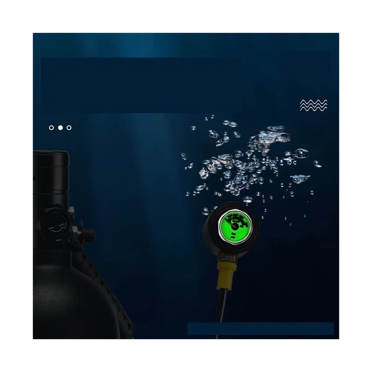 Sprzęt do nurkowania 2L Sprzęt Do Nurkowania Z Rurką Tlen Tank Residual Pressure Gauge Korzystanie z bezpieczniejszego(Silverhead in green bottle)