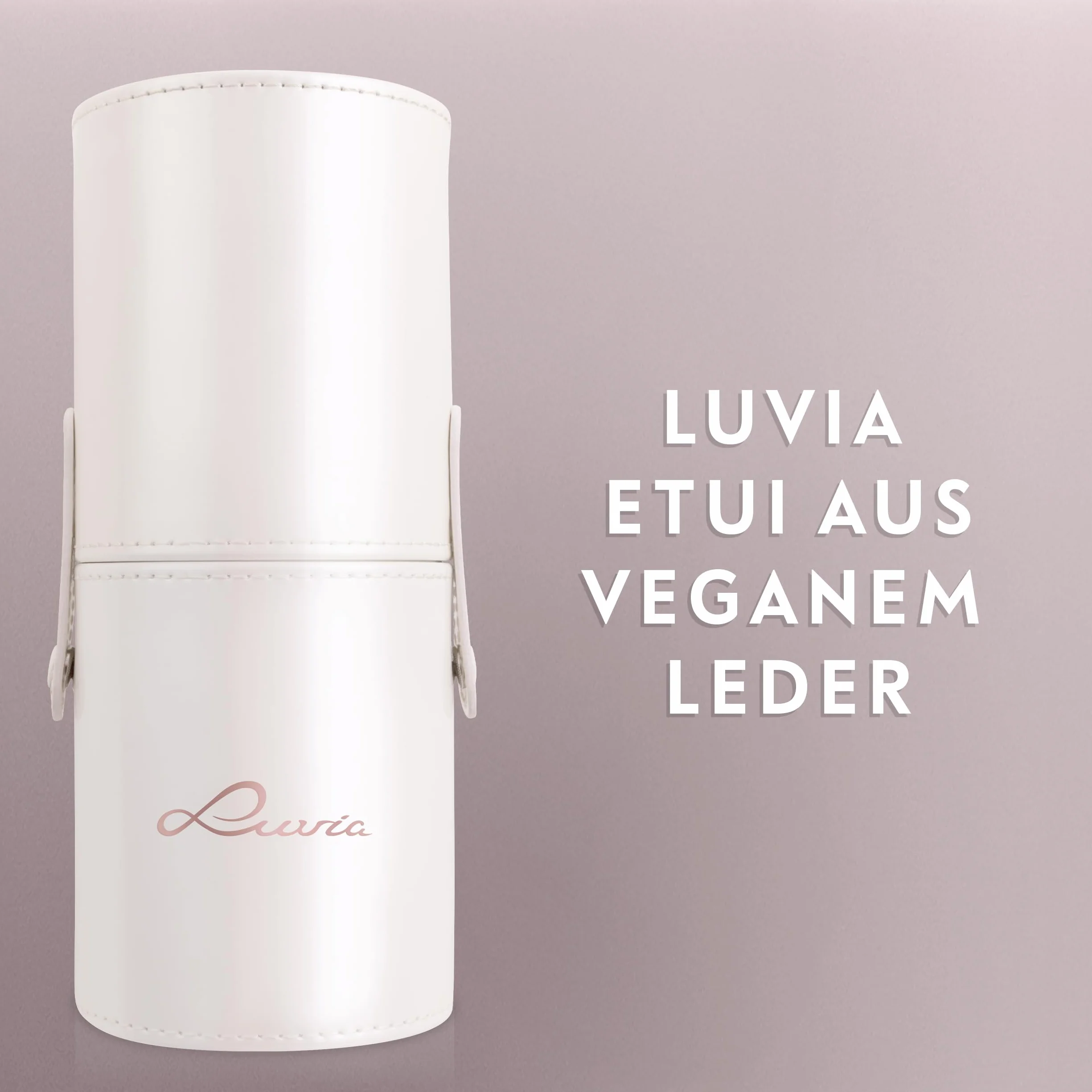 Zestaw pędzli do makijażu Luvia, Prime Vegan, 15 pędzli do makijażu incl. Zestaw Pędzli do Makijażu & Podróżna Torba na Pędzle Kosmetyczne - Profesjonalny Zestaw Pędzli w perłowa biel i kawowy brąz