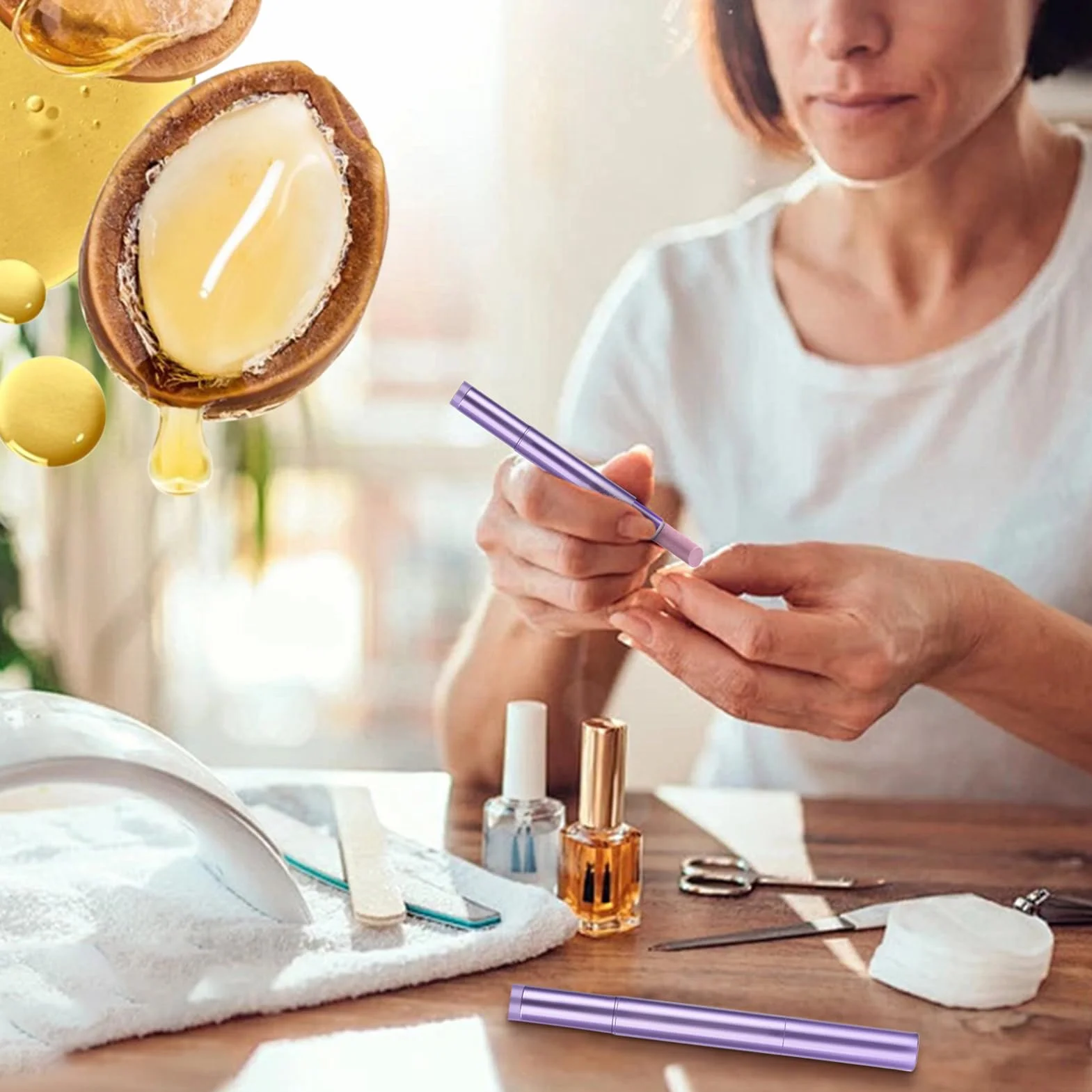 Ceramiczny długopis do skórek z pielęgnacją i nawilżaniem paznokci 2,5 ml