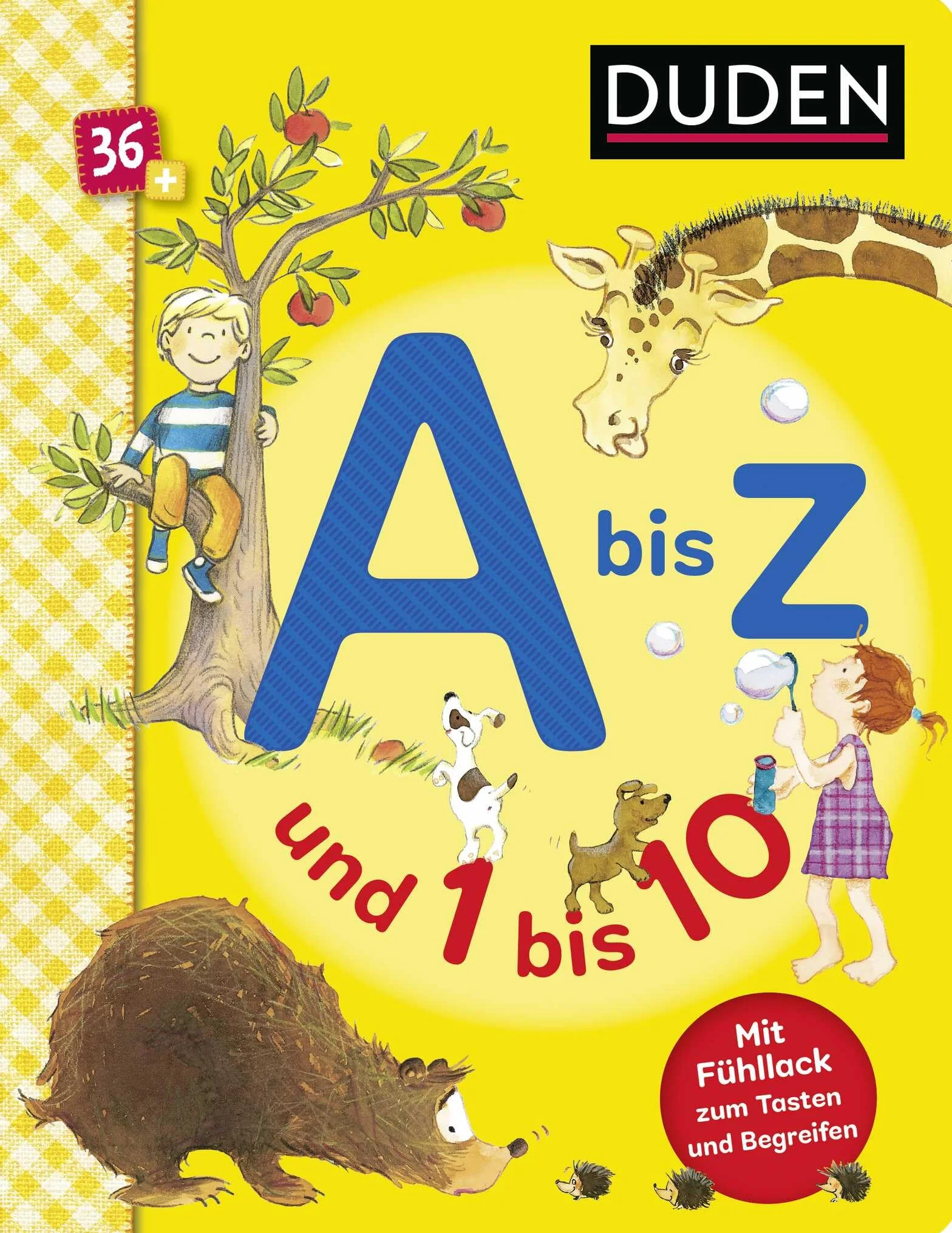 Duden 36+: A bis Z und 1 bis 10: Mit Fühllack zum Tasten und Begreifen | Buchstaben und Zahlen lernen für Kinder ab 3 Jahren