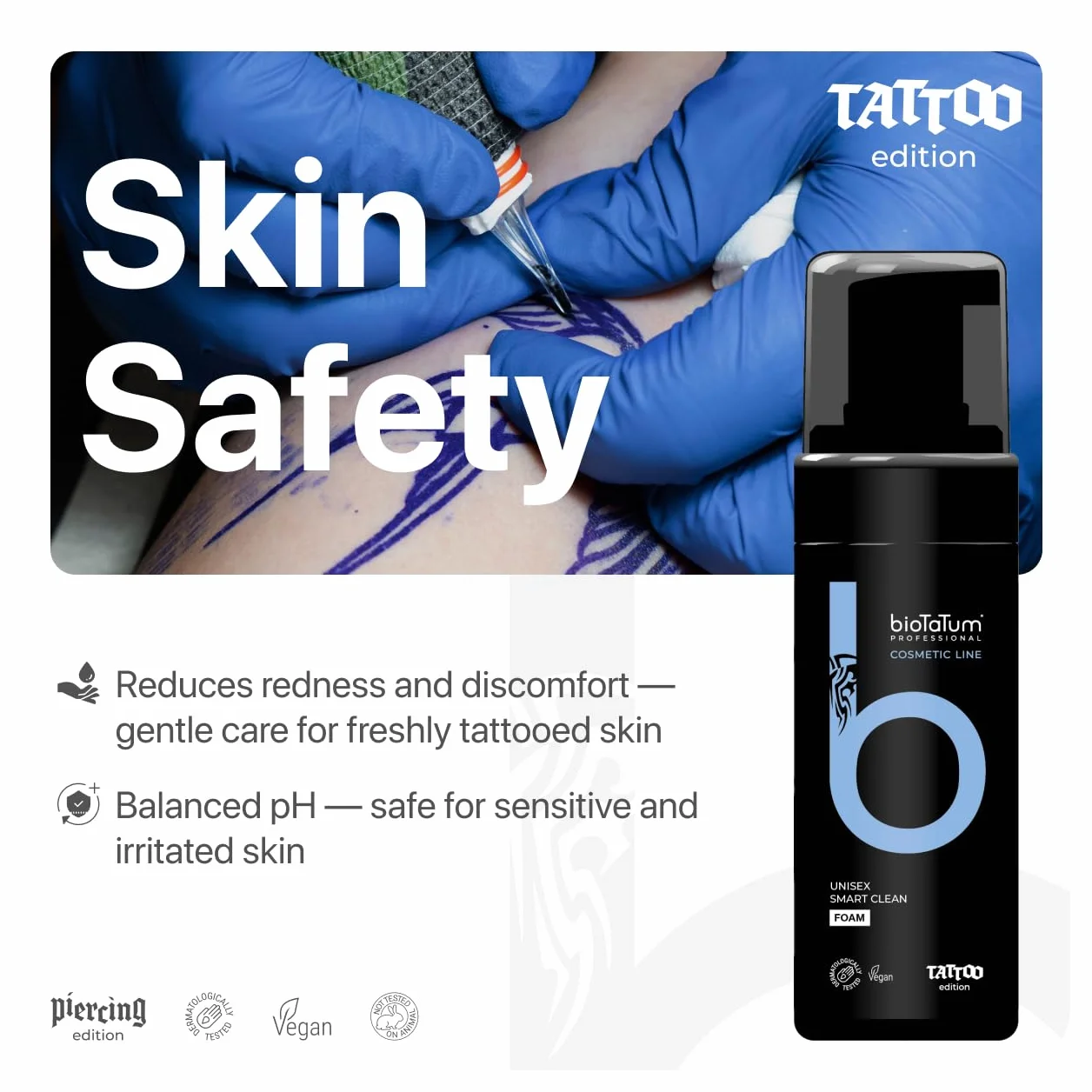 Pianka czyszczenia tatuaży Unisex - Tattoo Aftercare For Skin - Profesjonalne mycie tatuaży - Roztwór do czyszczenia tatuaży w celu uniknięcia kłucia lub podrażnienia skóry