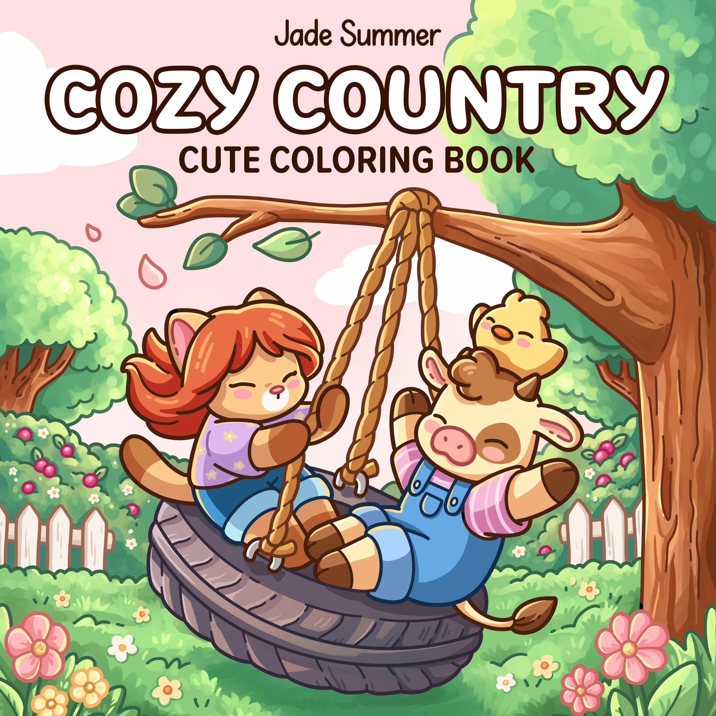 Cozy Country: Cute Coloring Book for Adults and Teens with Adorable Animals and Easy-to-Color Scenes for Relaxation