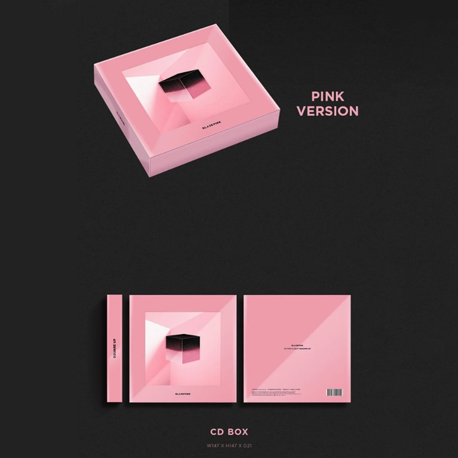 Square Up [ PINK Ver. ] - BLACKPINK 1st Mini Album CD + Photo Book + Lyrics Book + Postcard + Photocard + FREE GIFT / K-POP Sealed.