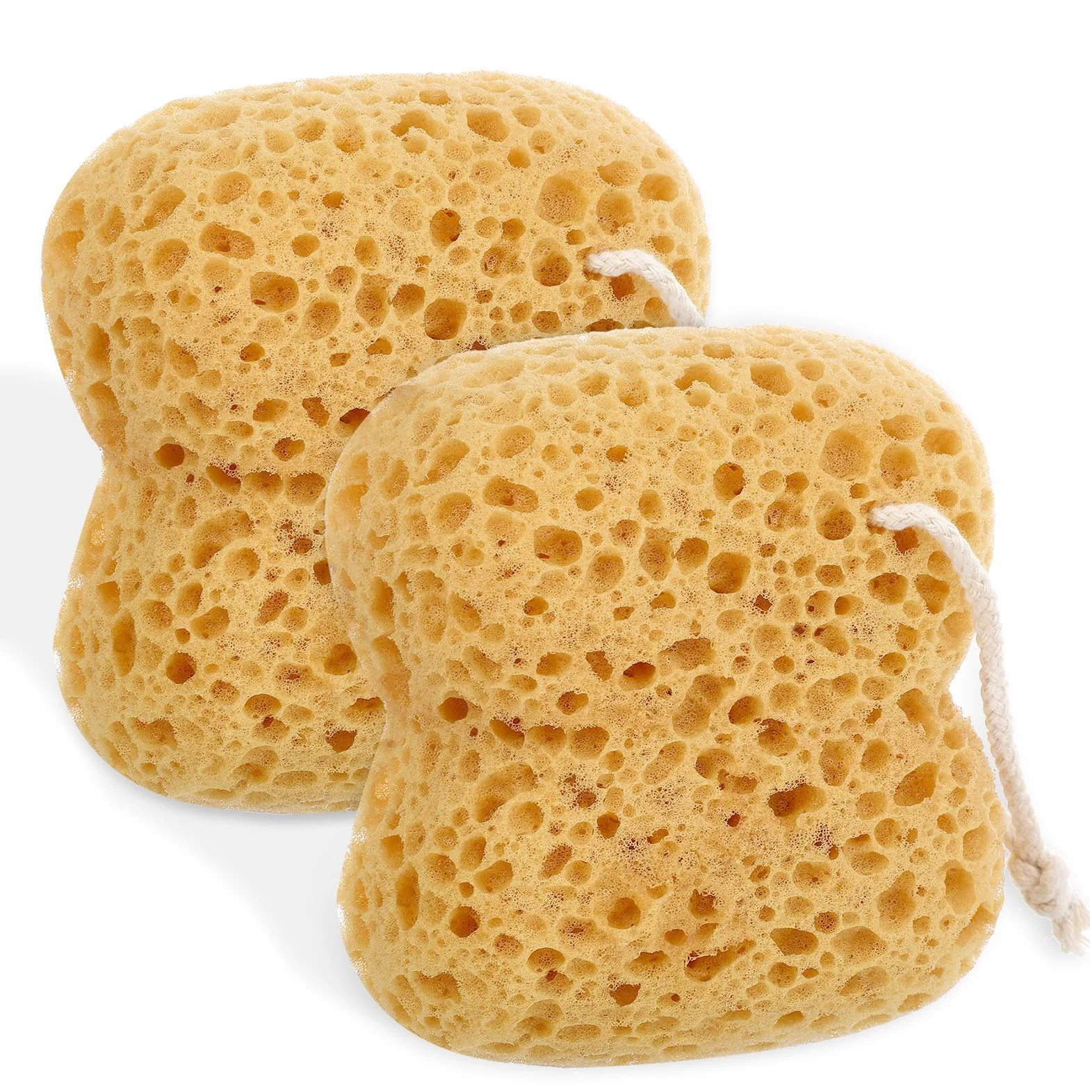 Ymapinc Duży rozmiar gąbki do kąpieli pod prysznic, złuszczająca pianka luffa, bąbelkowy peeling do łazienki, akcesoria do łazienki dla mężczyzn kobiet - żółta