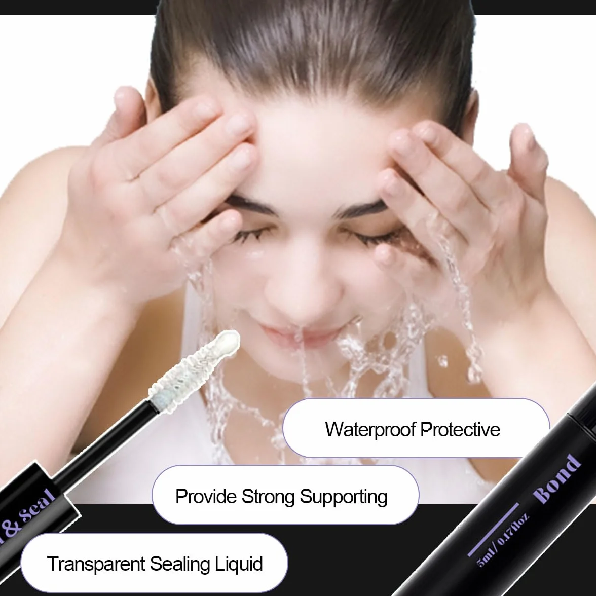Klej do rzęs Lash Bond i Seal Kit 3 szt. DIY Lash Extension wodoodporny 72 h zmywacz pęseta