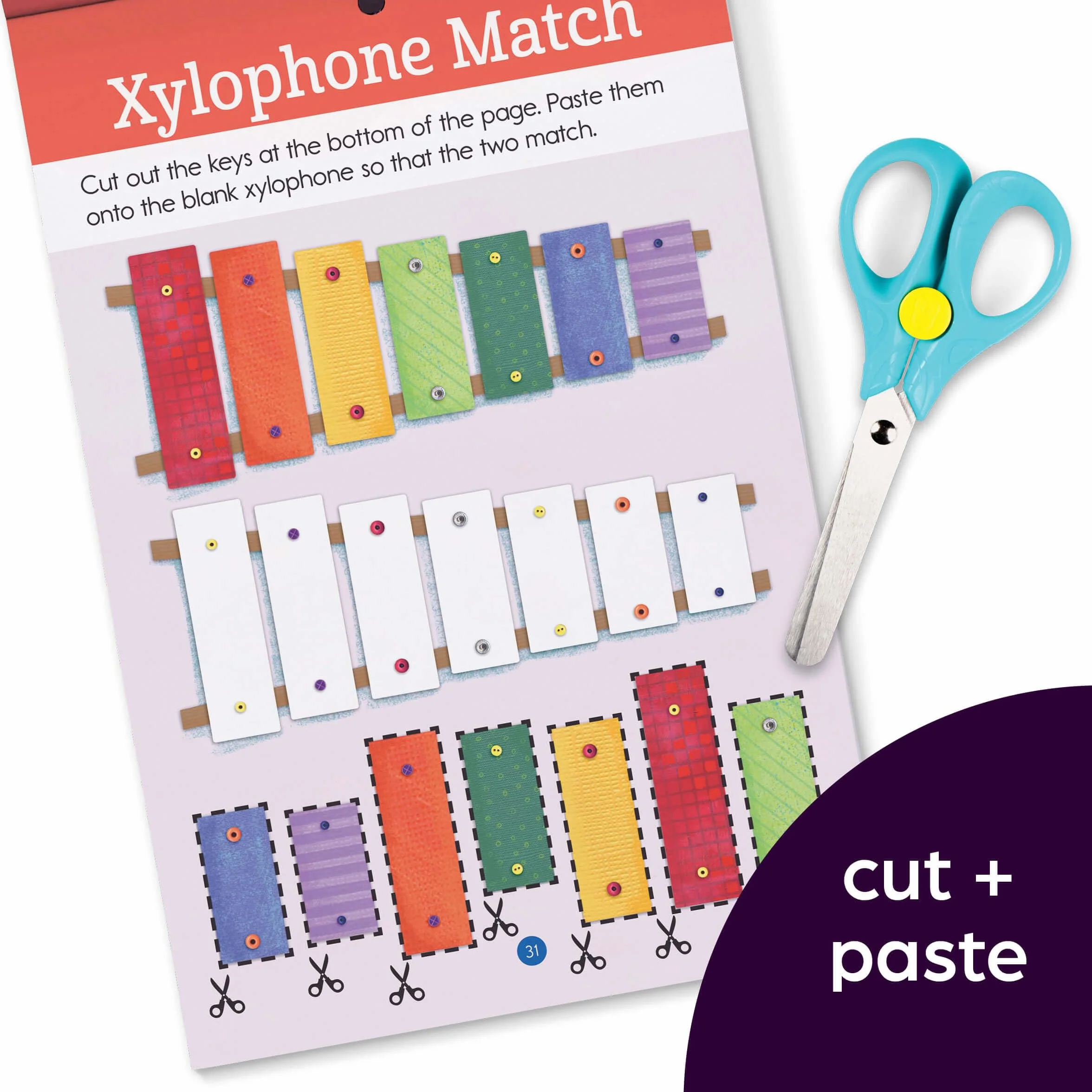 Preschool Cutting and Pasting: Scissor Skills Activity Book for Preschoolers to Practice Cutting Paper, Sort, Match, Find Patterns and More
