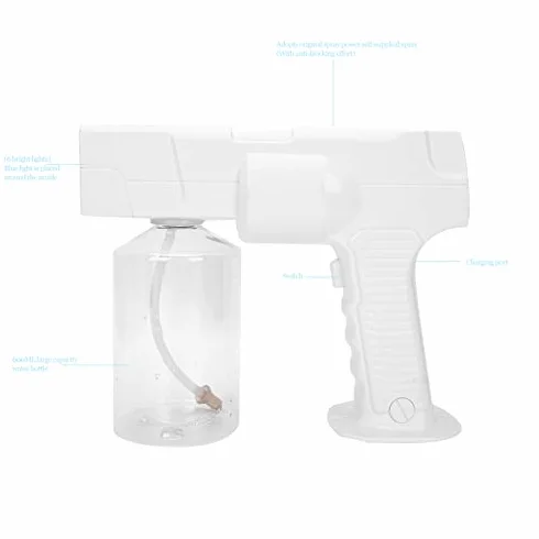 Pistolet parowy do włosów USB ładowany, niebieskie światło nano, rozpylacz nawilżający