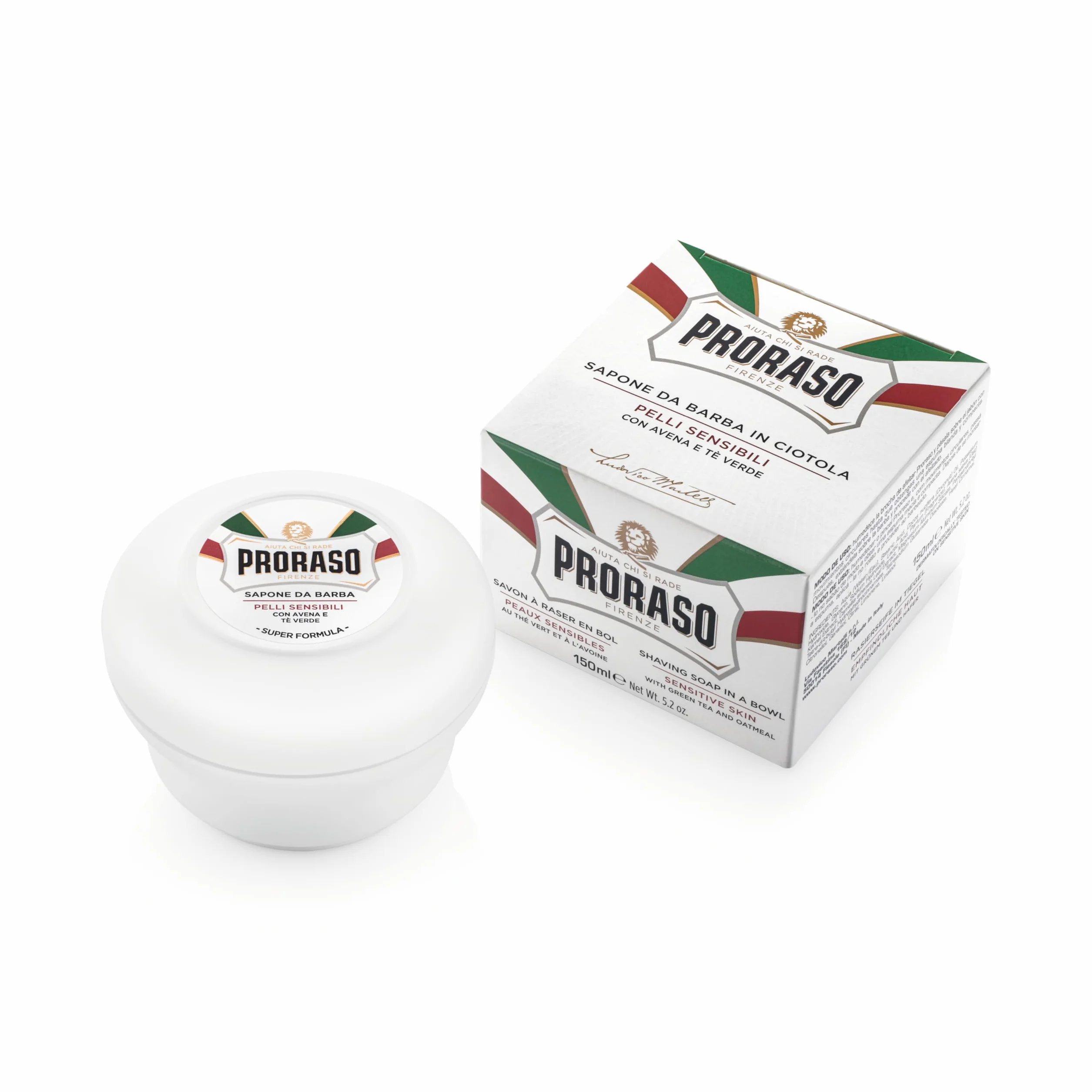Proraso Golenie Mydło dla Skóry Wrażliwej w Miska 150 ml, Biały
