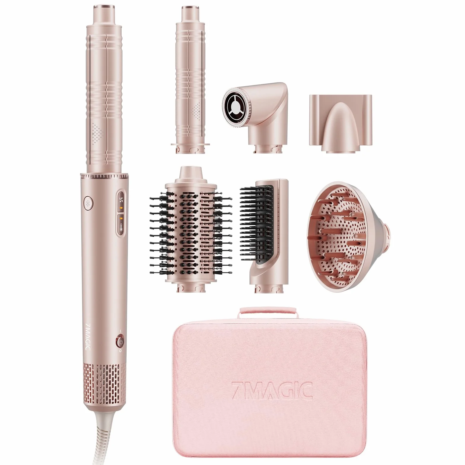 7MAGIC 7 w 1 Airstyler, jonowy zestaw do suszenia włosów, szczotka z gorącym powietrzem, automatyczna lokówka, prostownica