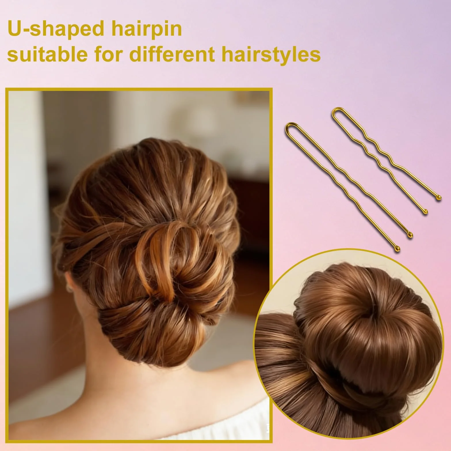 200 sztuk szpilek do włosów Bobby Pins złoto, spinki do włosów, szpilki do włosów dla kobiet i pań, spinki do włosów, akcesoria do włosów, piny do kokad, do ozdoby włosów, z 100 sztuk niewidocznych