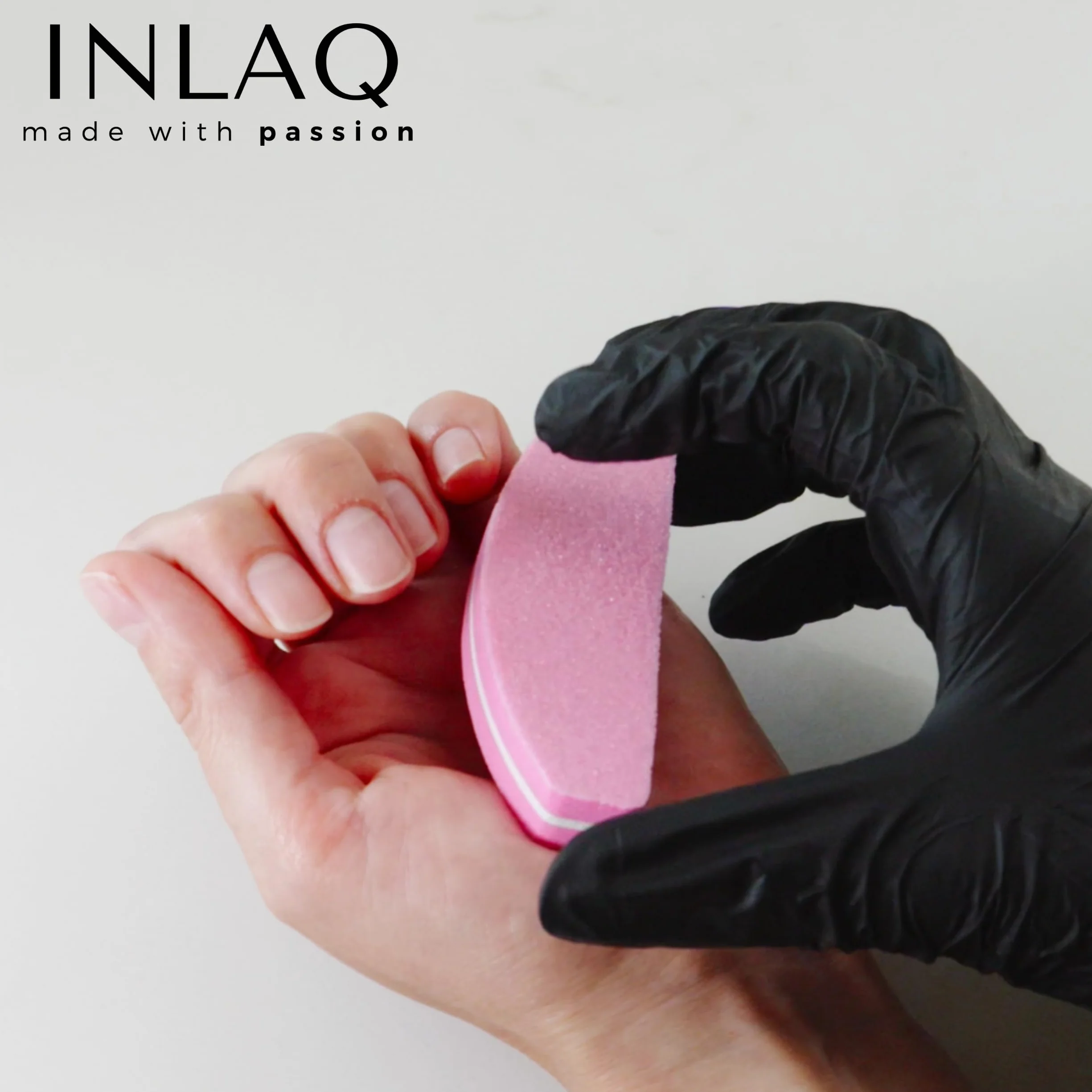 INLAQ® Mini Polerka do paznokci 100/180 - Pilniki do Manicure - Dwustronne Pilniki do Paznokci żelowych - Zmywalne i Wielokrotnego użytku – Idealne do Salonu i Użytku Domowego – Różowy