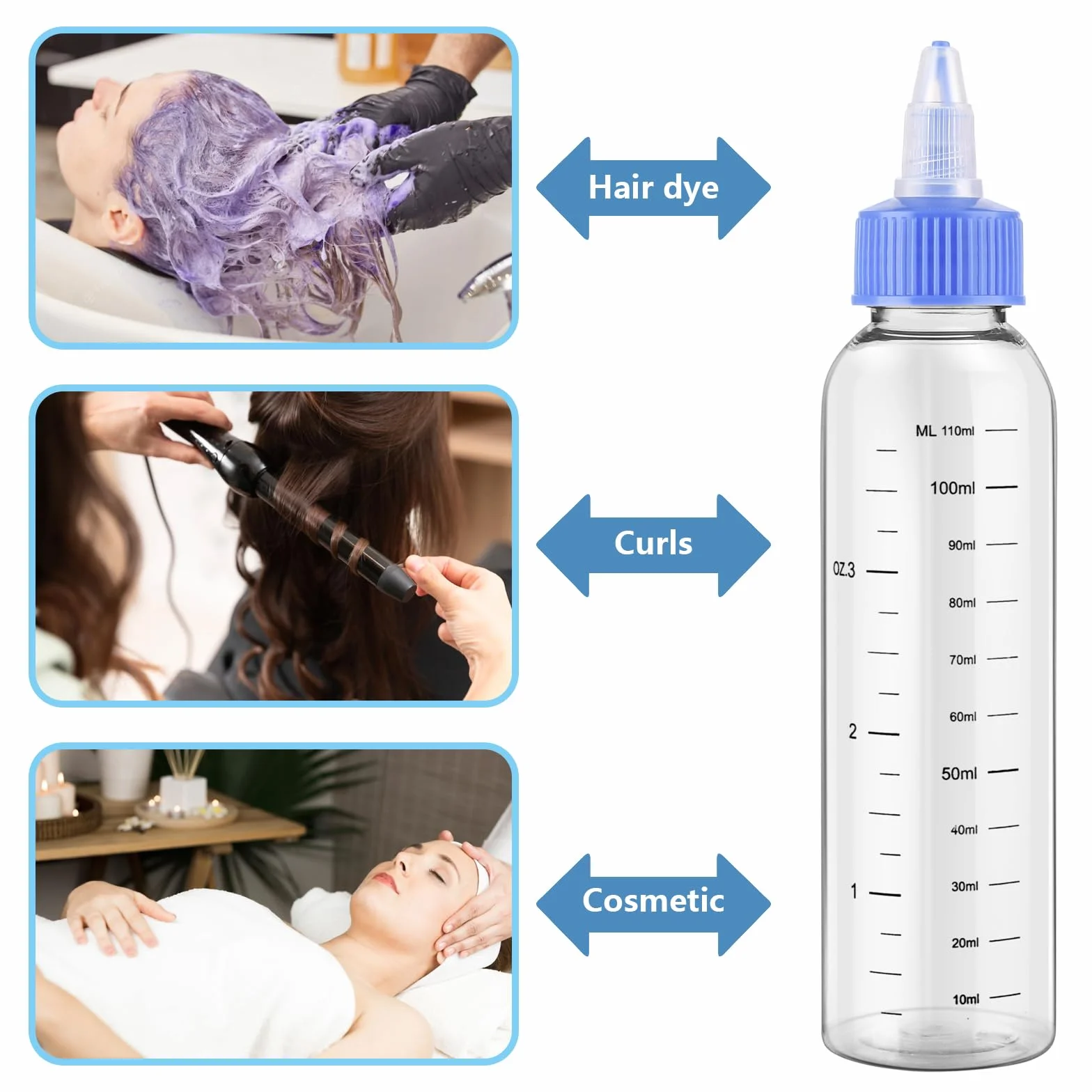 Aster 4-pak pustych butelek PET z aplikatorem 113 ml do włosów