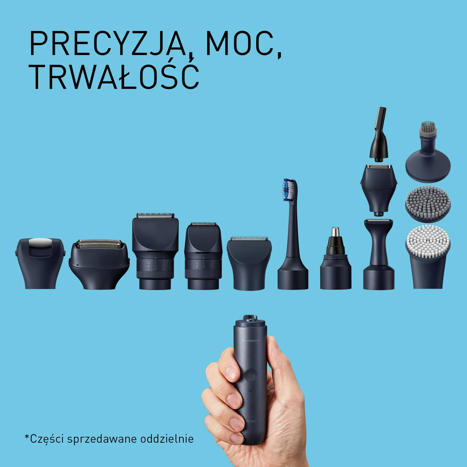 Panasonic Multishape ER-CTW1-A301 nakładka do trymera broda, włosy i ciało, 39 ustawień długości, Czarny