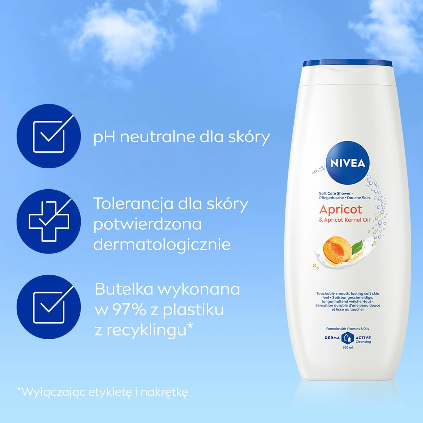 NIVEA Żel pod prysznic Apricot & Apricot Seed Oil z witaminami C i E 500 ml