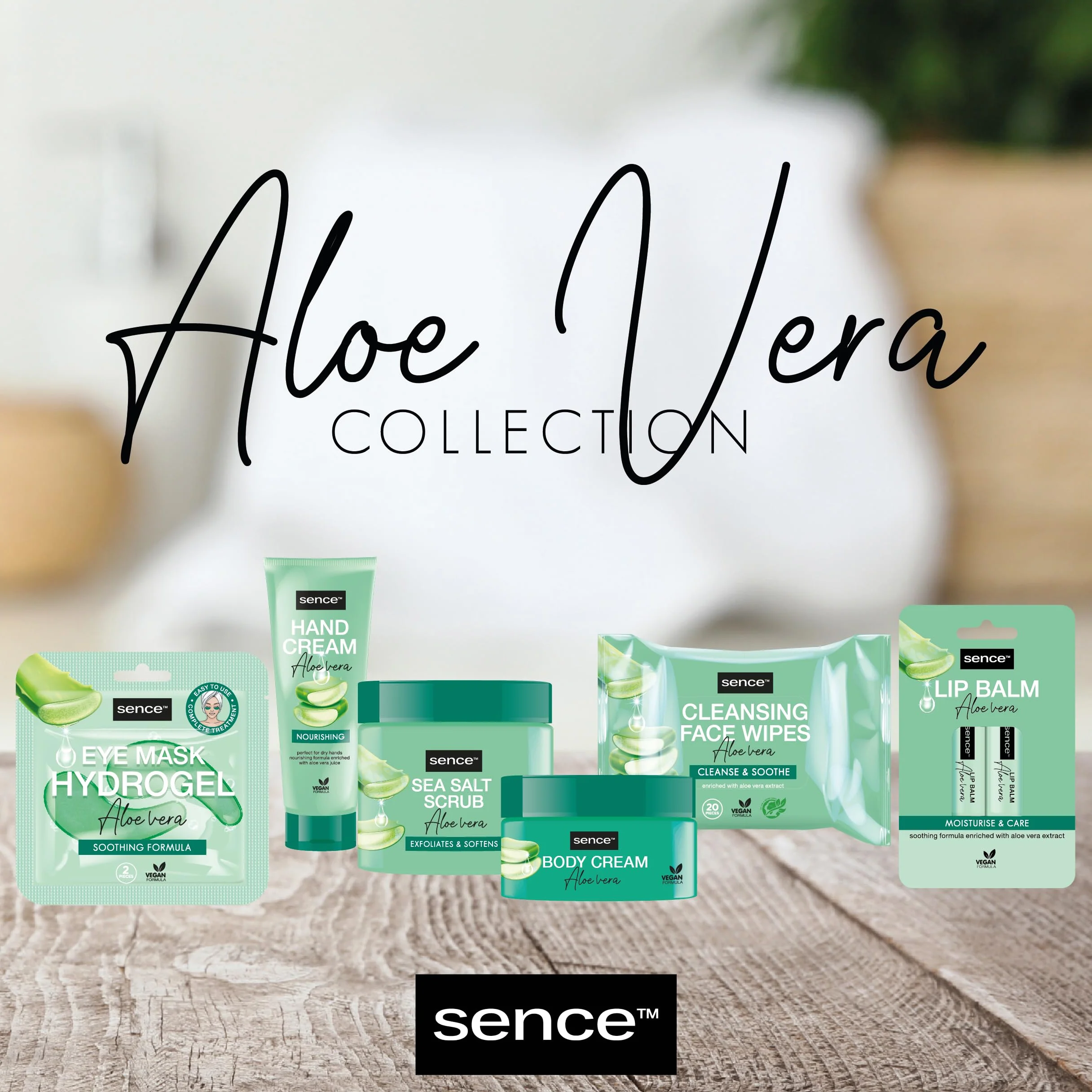 Sence Aloe Vera krem do rąk, pielęgnacja na dzień z witaminą A i C, wegański krem do rąk Skincare do rąk, krem nawilżający, przeciwzapalny, krem Aloe Vera (1 x 75 ml)