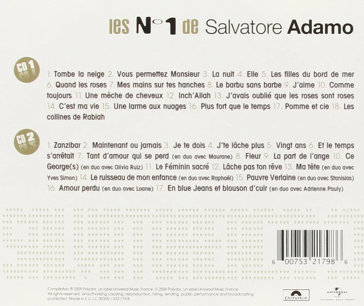 Les Number 1 de Salvatore Adamo