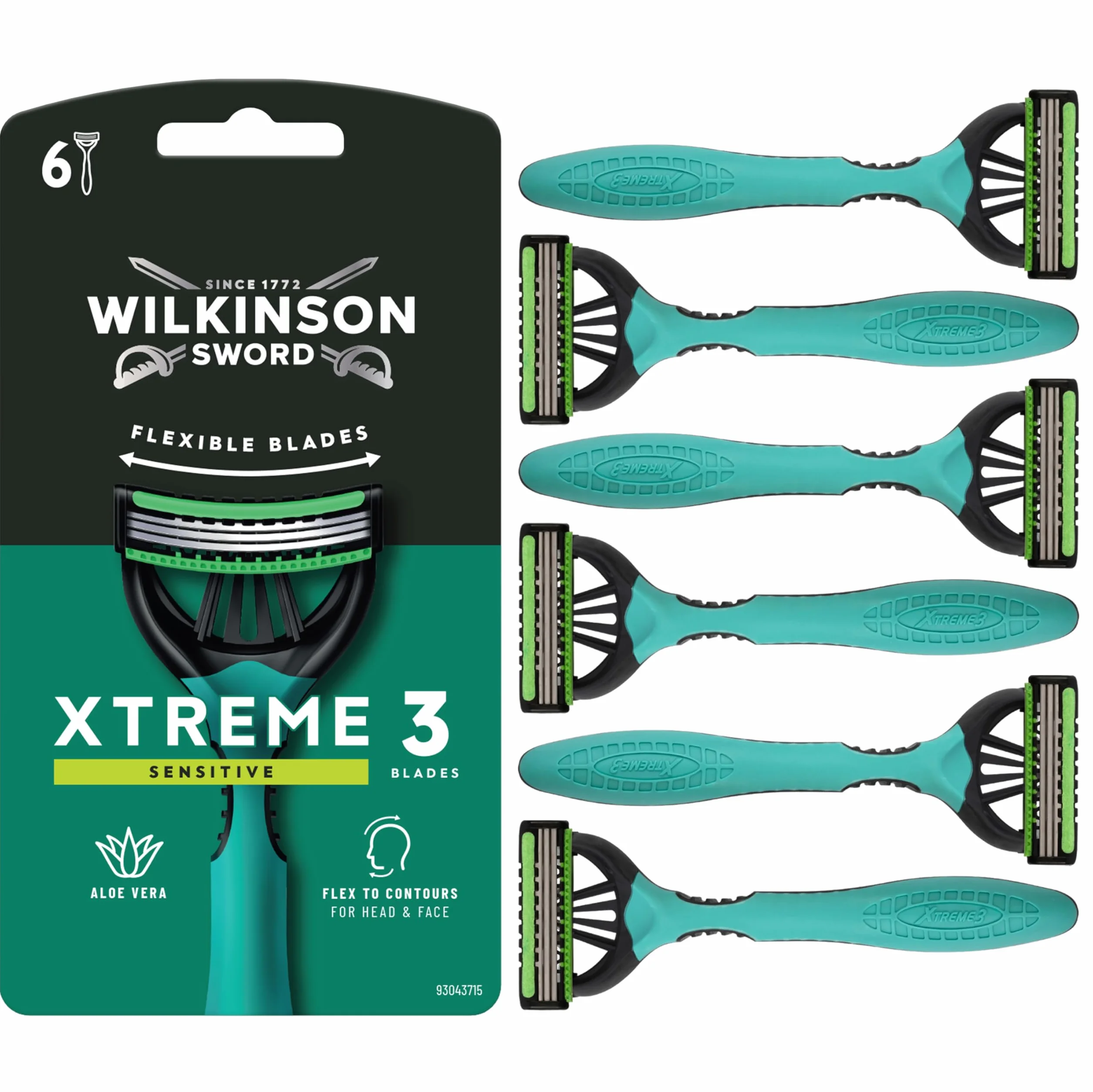 Wilkinson Sword Xtreme 3 Sensitive jednorazowa golarka dla mężczyzn, 6 sztuk