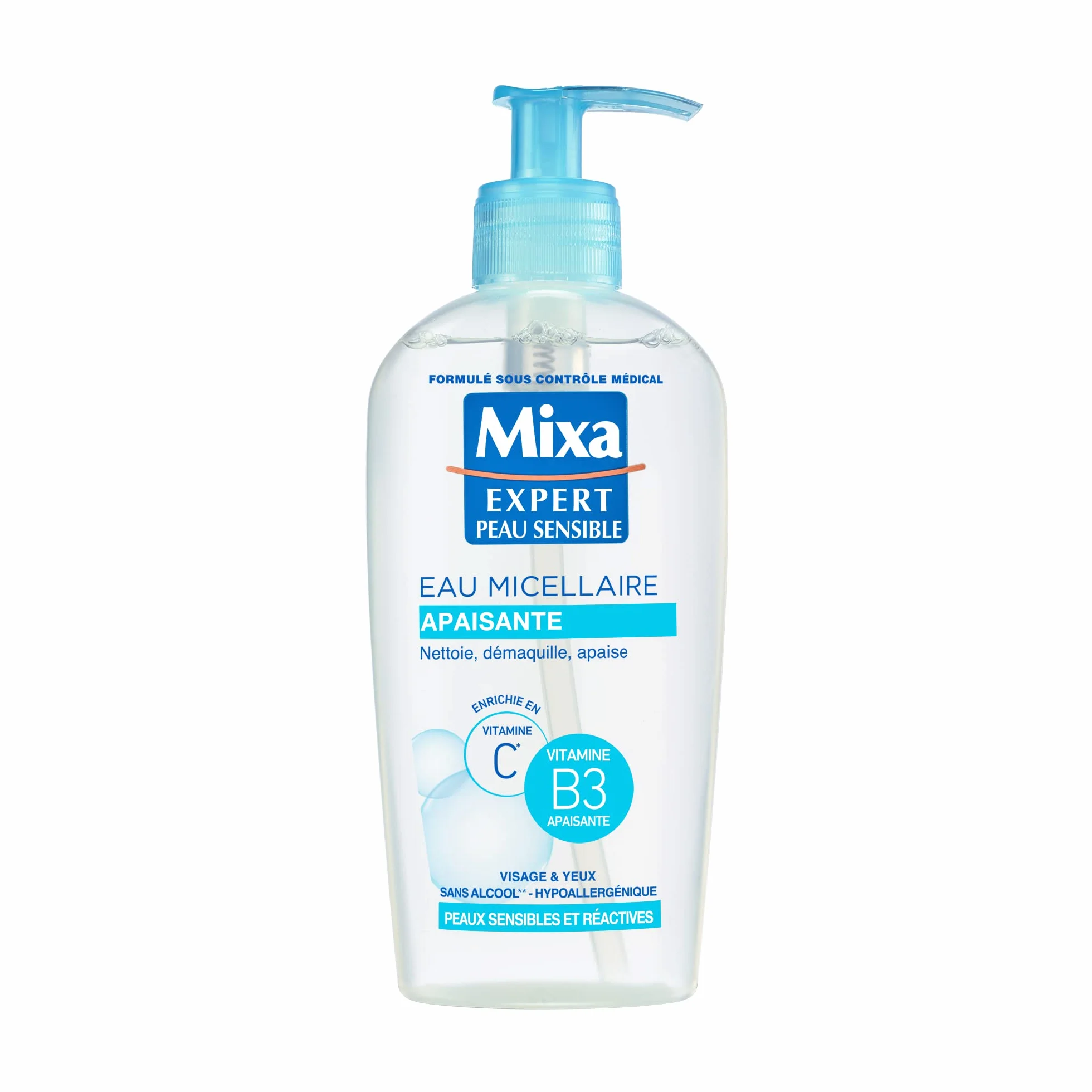 MIXA Eau nettoyante APAISANTE Peaux très sensibles et réactives 200 ml