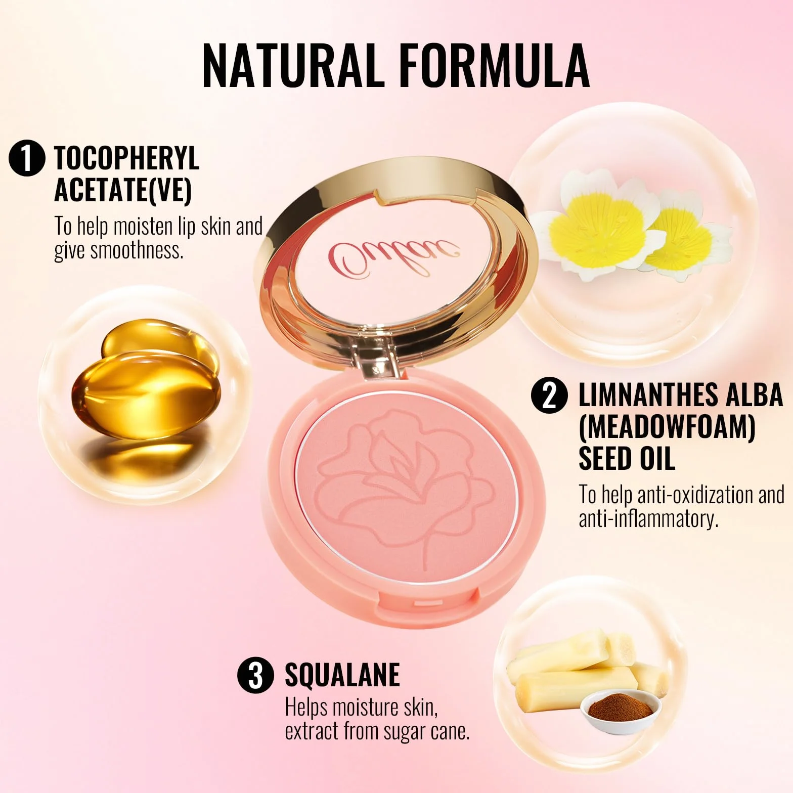 Oulac Satin Blush Make up, rozświetlacz z rumieńcem, długotrwały róż do makijażu, ST07 Pink Poppy