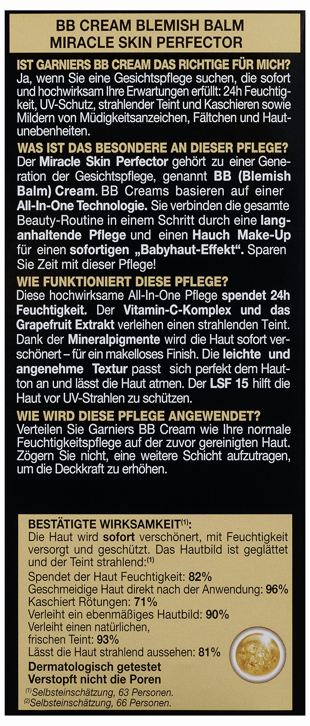 Garnier Krem BB, przyciemniany krem na dzień, nadaje promiennej cerze, wygładza cerę, maskuje zmarszczki, LSF 15, średni do ciemnego, 50 ml