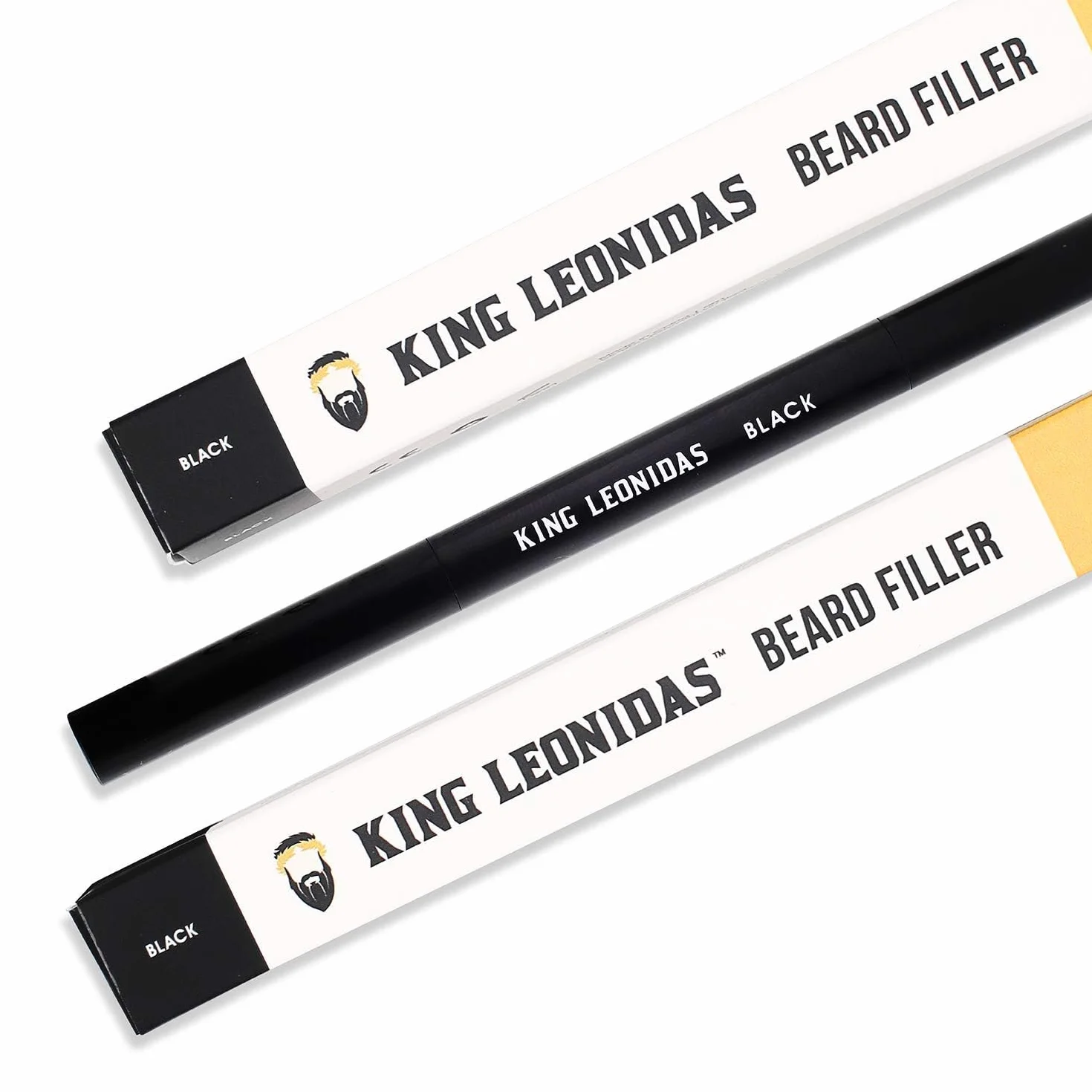 Kredka do brody King Leonidas Beard Pencil Filler dla mężczyzn (czarna), wodoodporny eyeliner do zaznaczania i modelowania nierównomiernych zarostów, męski model do modelowania i definiowania brody