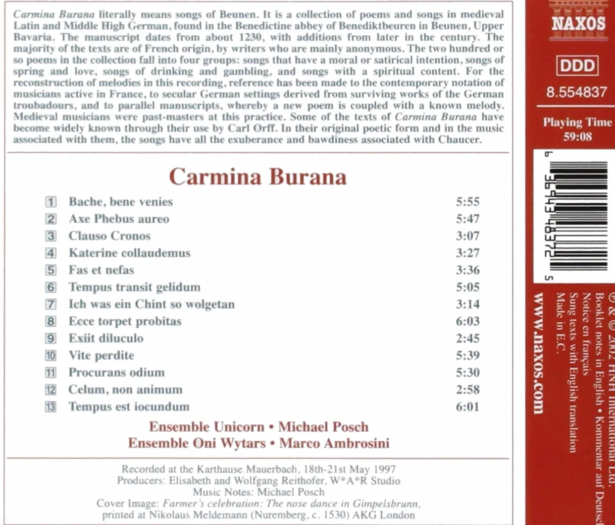 Carmina Burana Posch Ensembles Unicorn And Oni Wytars