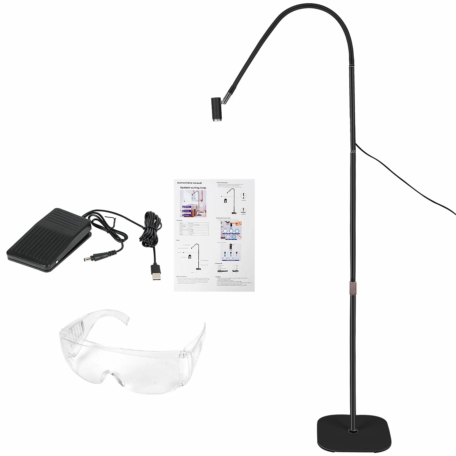 Lampa LED UV 6 W USB do utwardzania klejem UV, fioletowe światło, dotykowa, ściemnianie, czarna