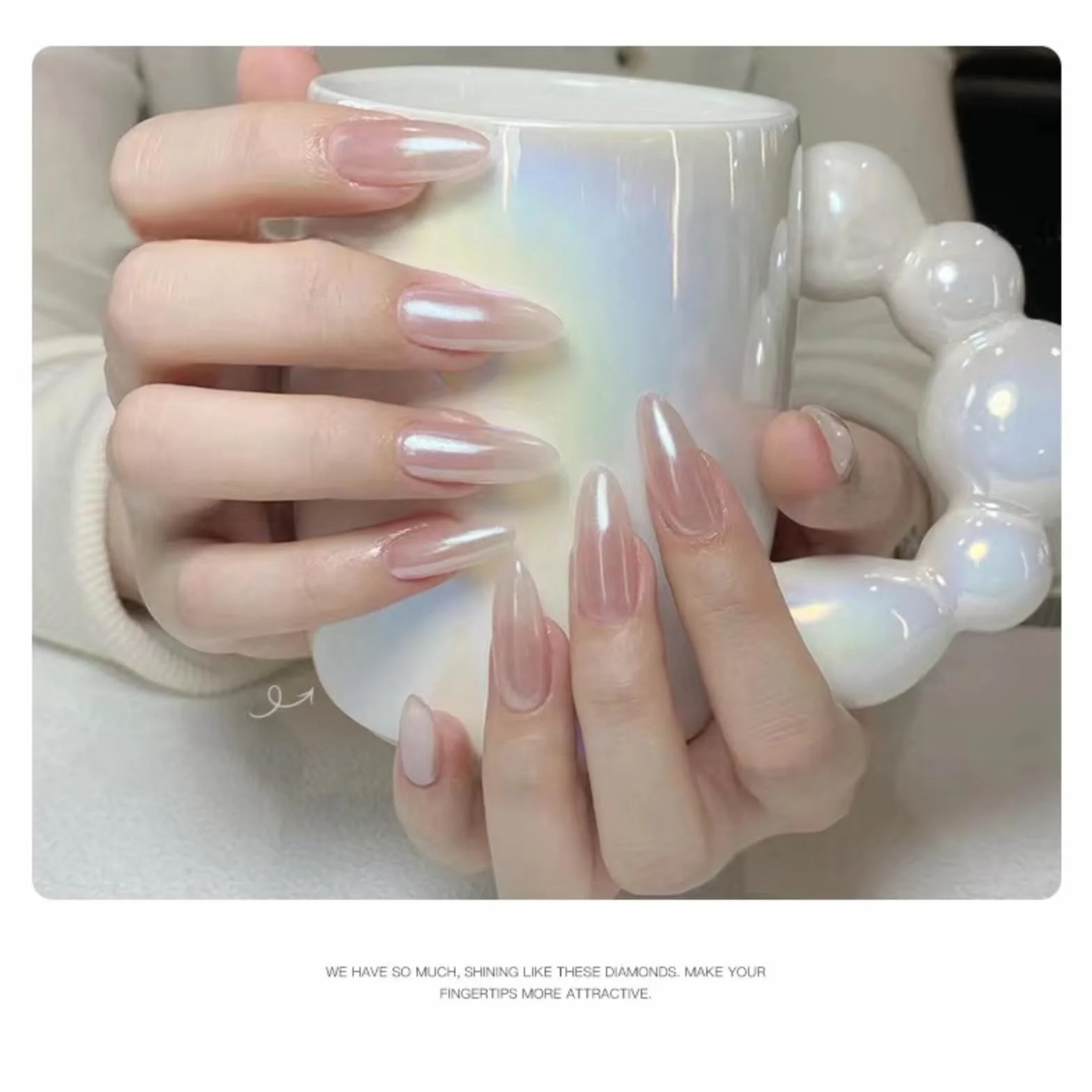 Aurora Ice Shimmer Chrome Nail Powder biała perła puder do paznokci 6 szt.