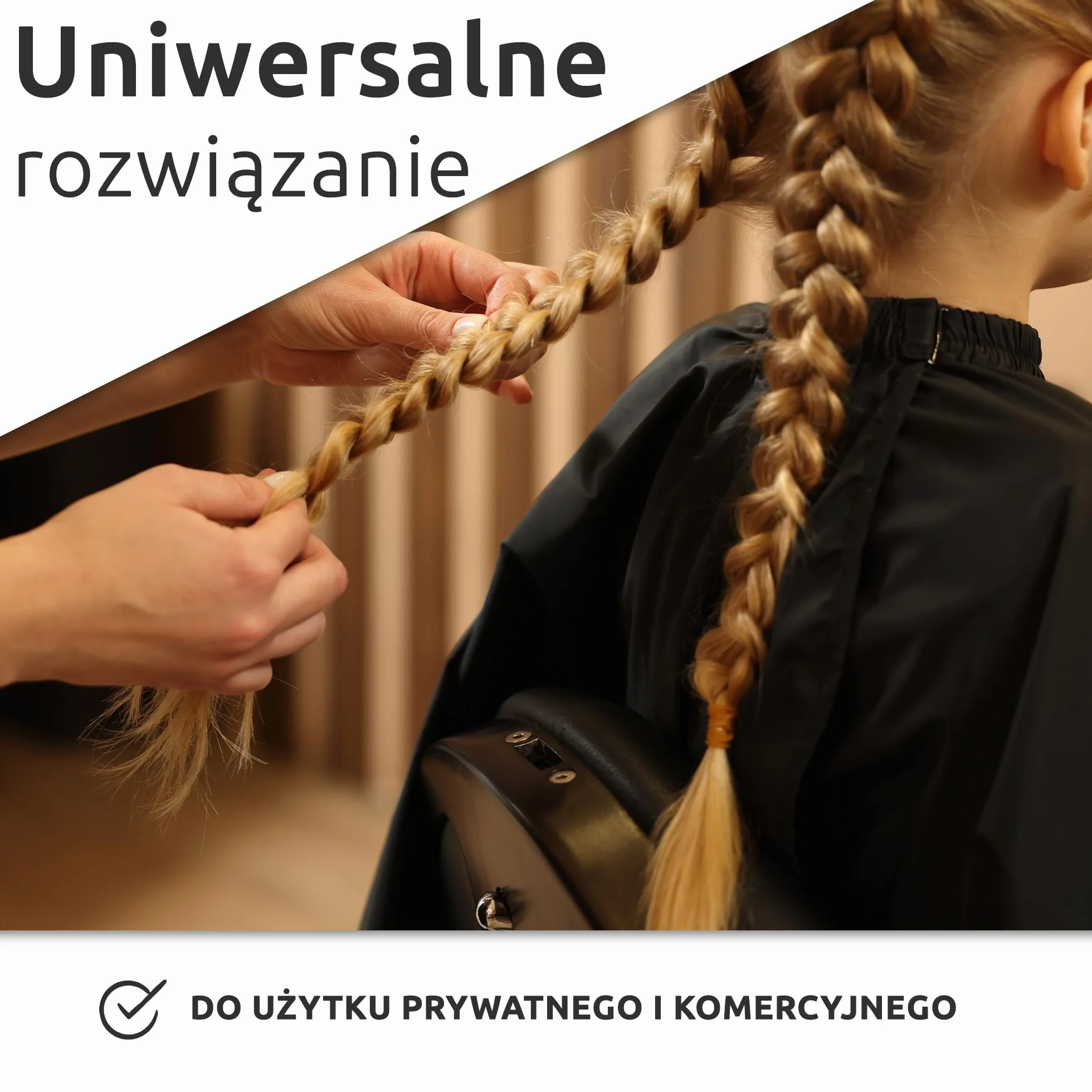 ECENCE Peleryna fryzjerska z grzebieniem i pędzlem do szyi - Profesjonalna peleryna do strzyżenia z zapięciem na haczyk - Czarna - Do domu i salonu