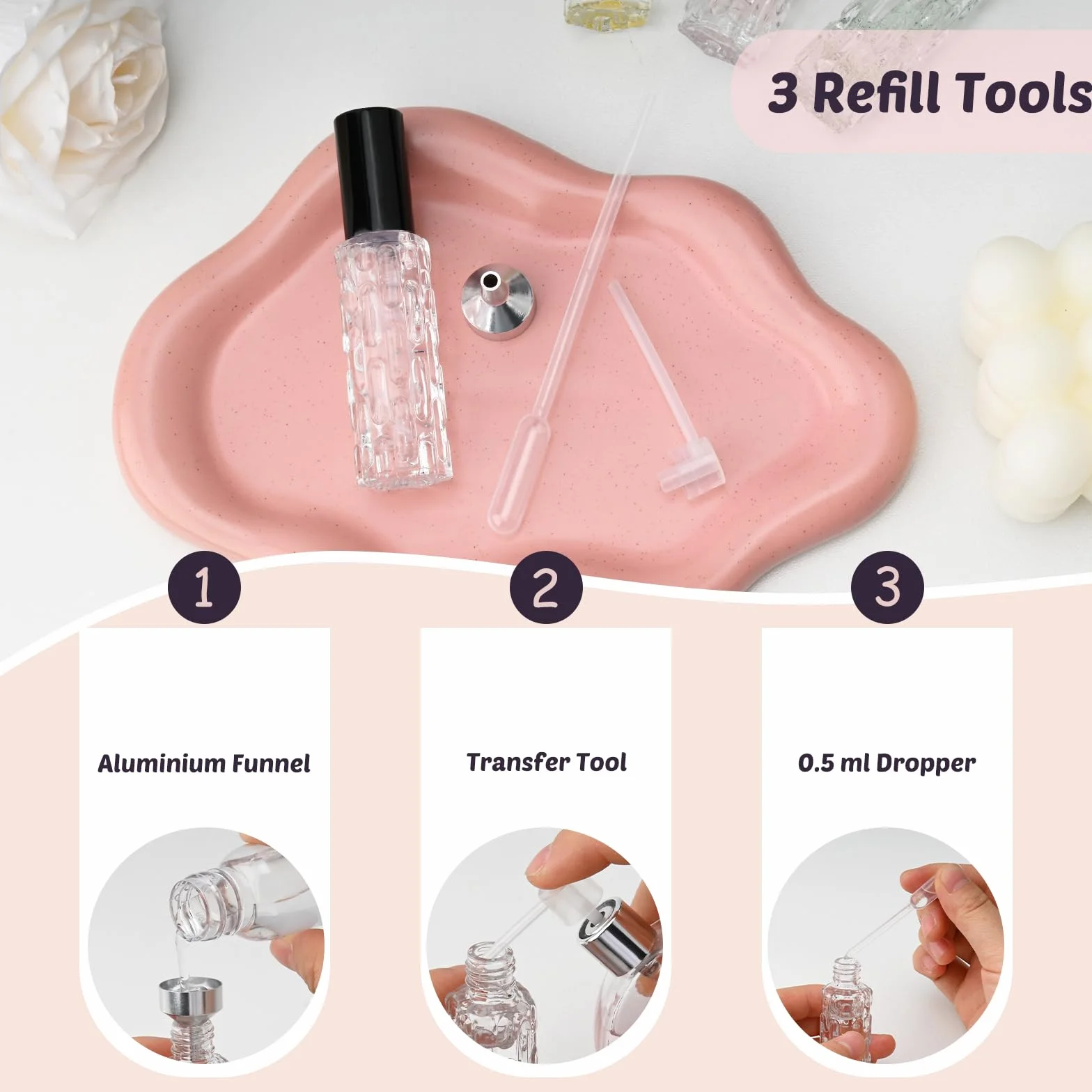 4 Sztuki Podróżny Atomizer do Perfum Wielokrotnego Napełniania 10 ml, Szklana Butelka na Perfumy, Przenośny Rozpylacz do Perfum, Mini Dekanter Zapachowy do Torebki (Złoty)