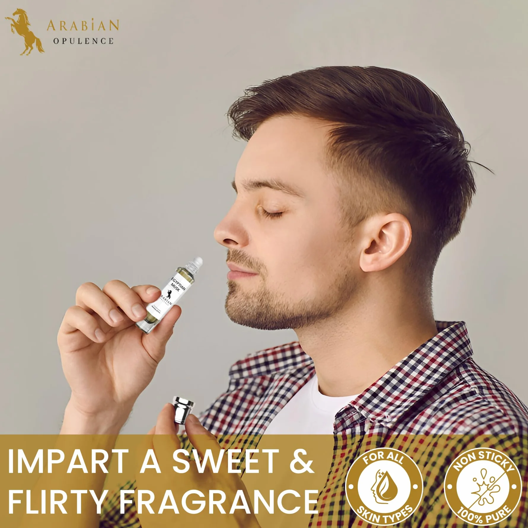 Arabian Opulence FR104 Roll-on olejek perfumowany z egipskiego piżma, skoncentrowany olejek do ciała, 6 ml