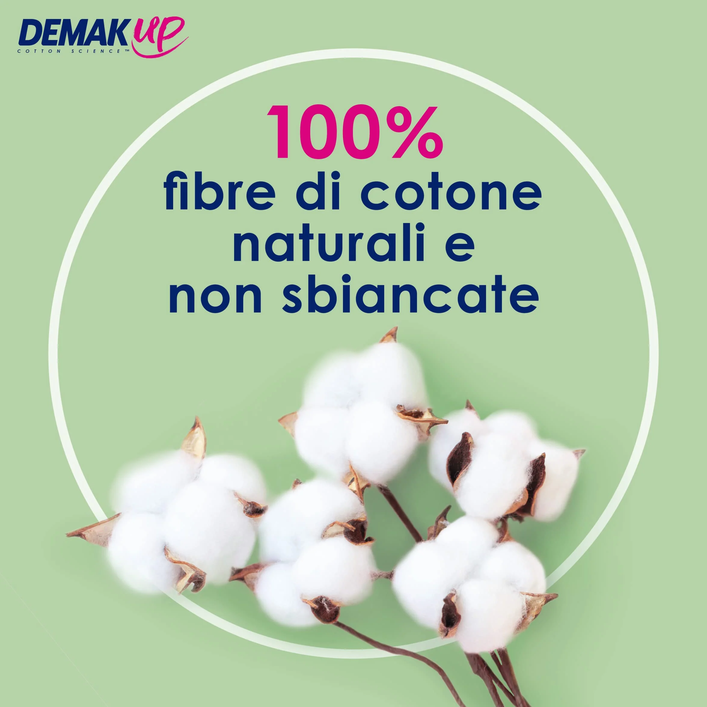 Demak'Up Adapt Organiczne Waty do demakijażu - Twarz i Oczy - 100% Naturalne Organiczne i niewybielone Włókna bawełniane - Certyfikat GOTS - 50 bawełny